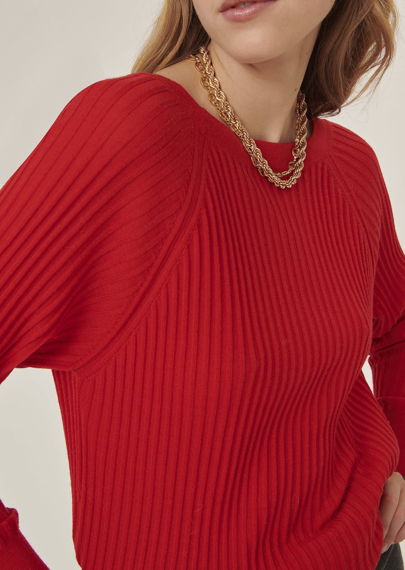 Gilet Gemma rouge en merinos extrafin Faume - seconde main