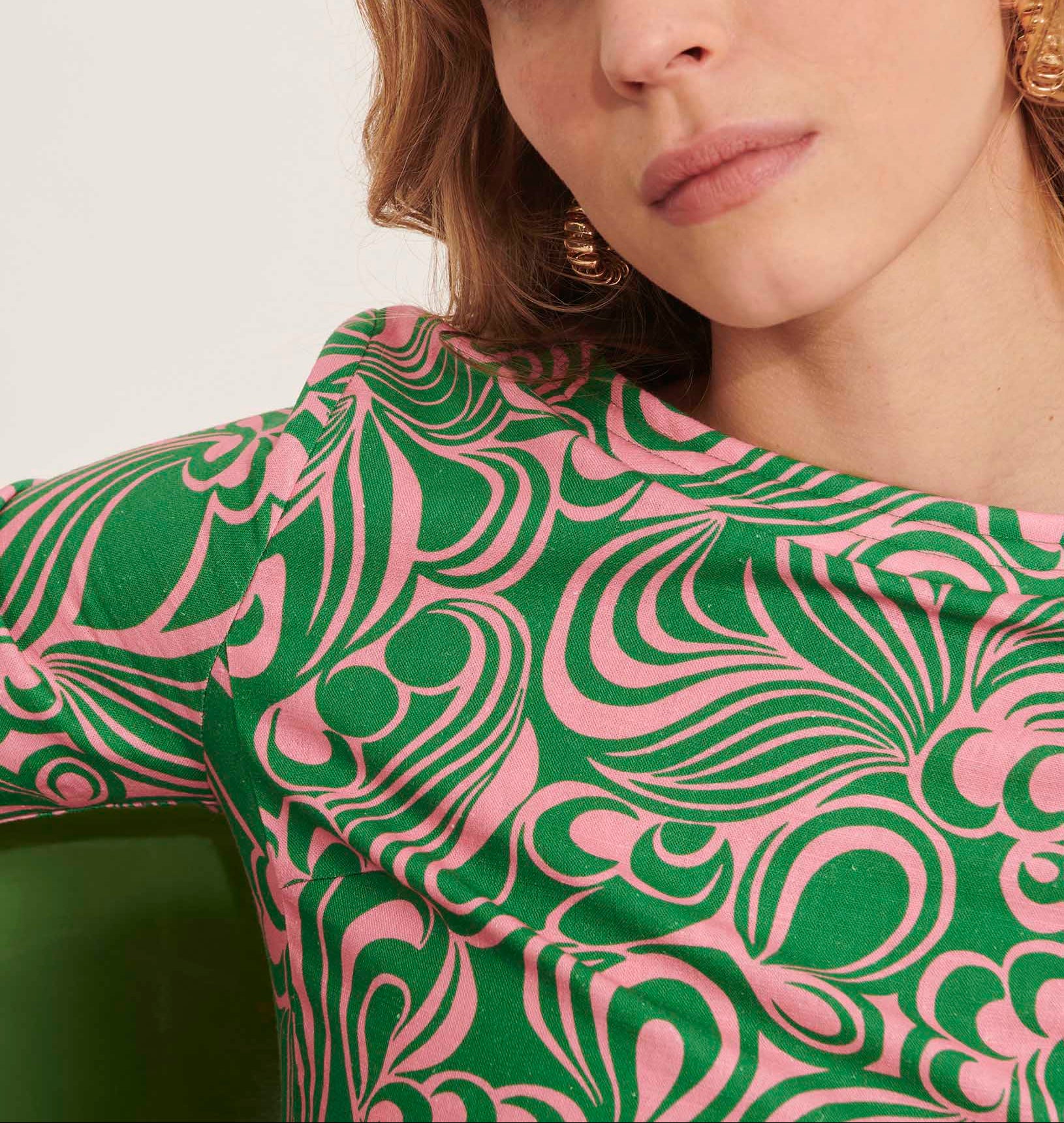 Robe Rivana rose imprimé psyche Faume - seconde main