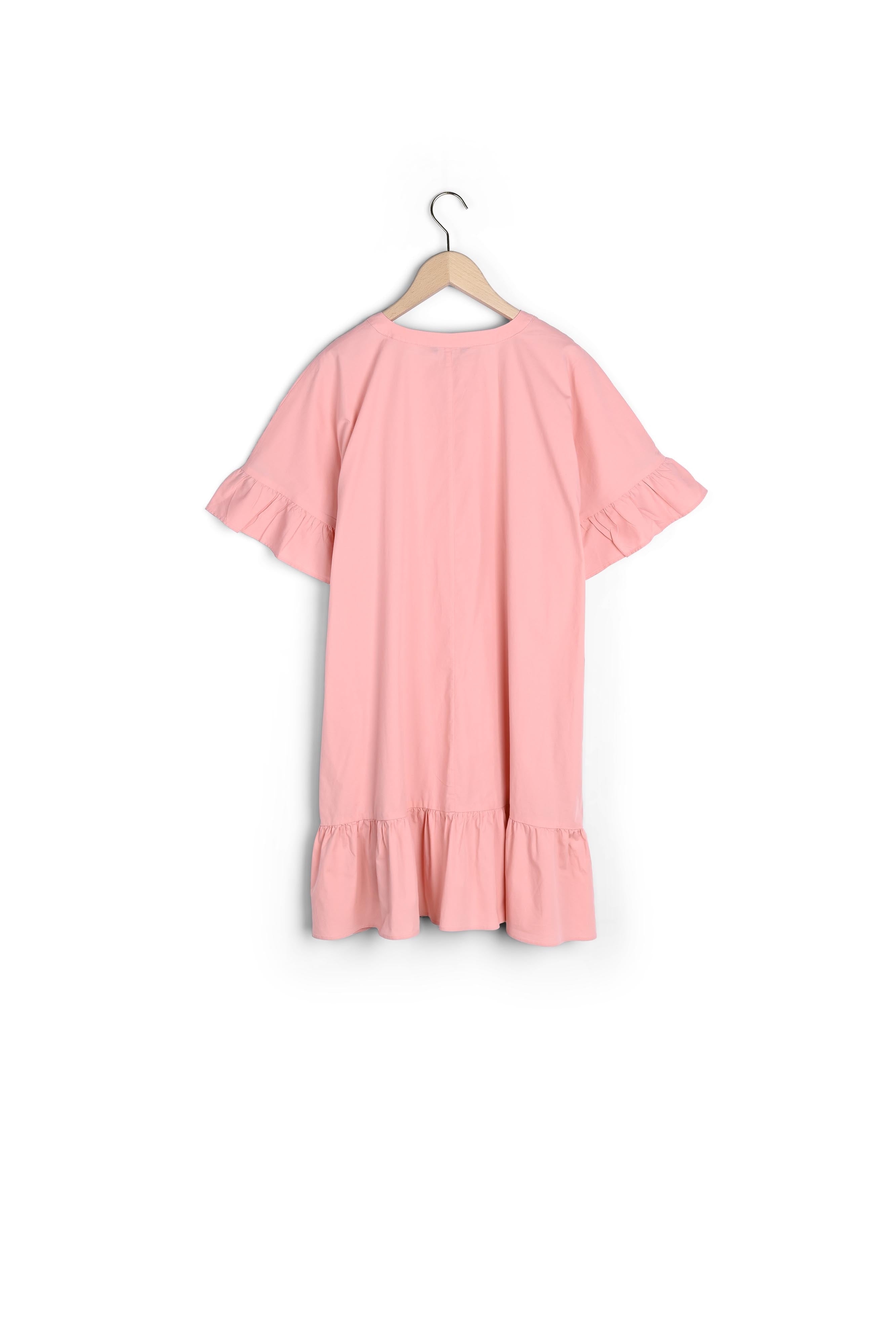 Robe courte Rekia rose pâle en popeline Faume - seconde main