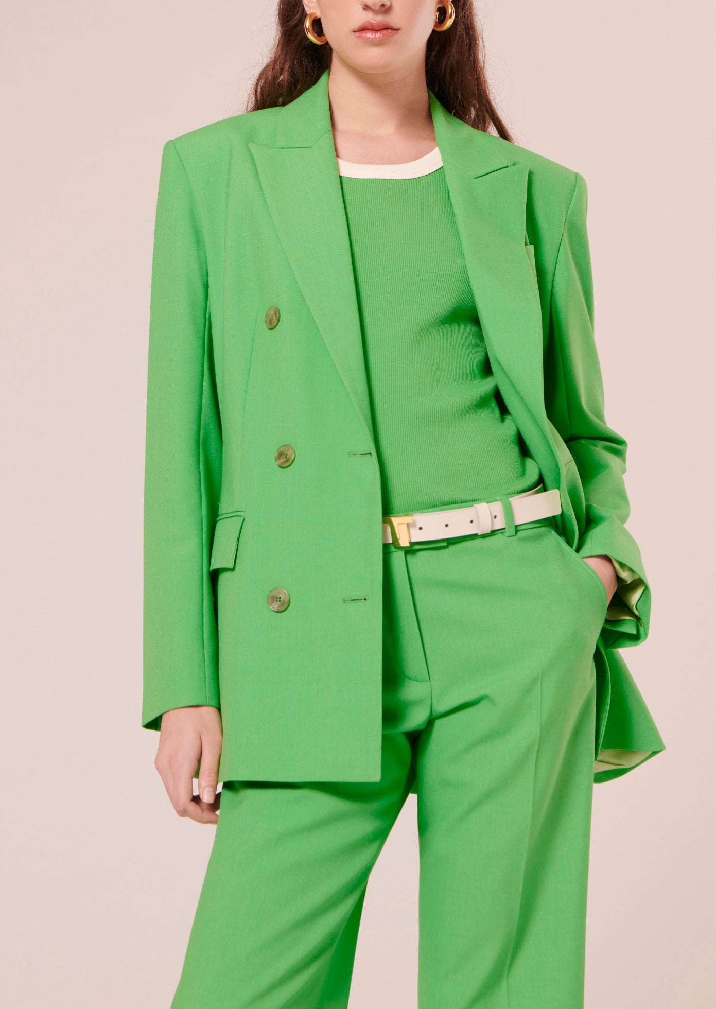 Veste Viola verte en laine froide Faume - seconde main