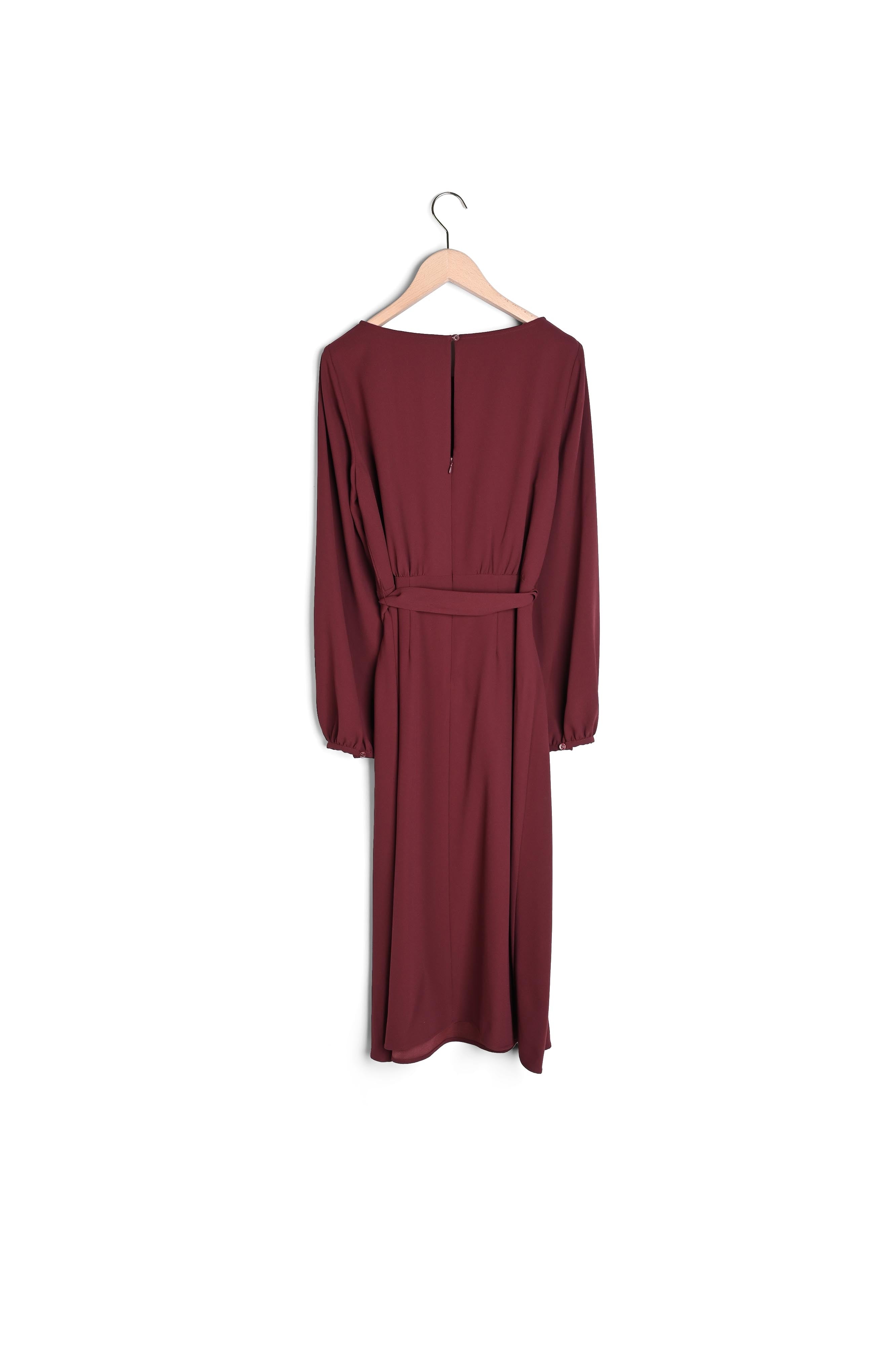 Robe Rilly bordeaux en crêpe envers satin Faume - seconde main