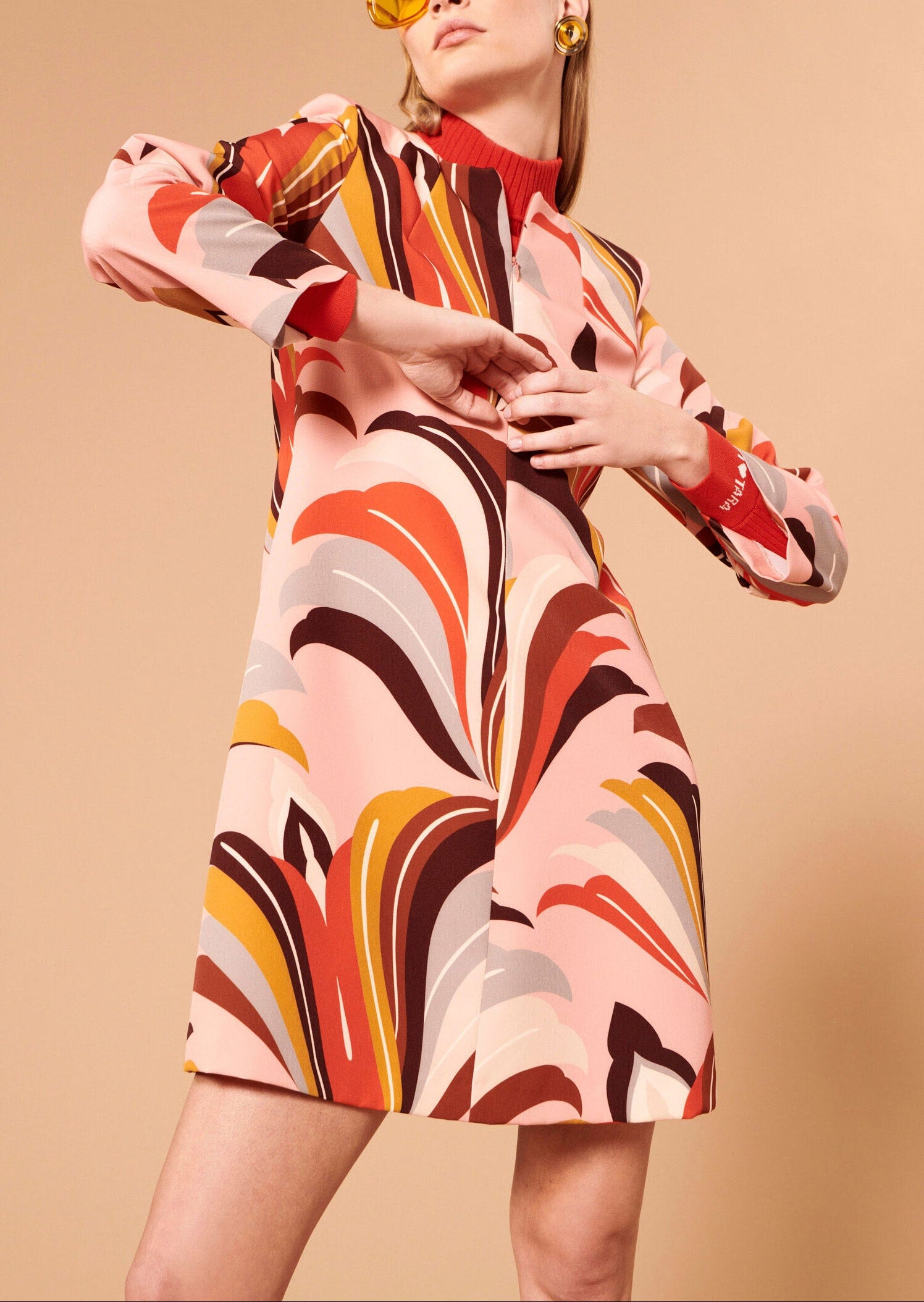 Robe Rosita marron imprimé graphique Faume - seconde main