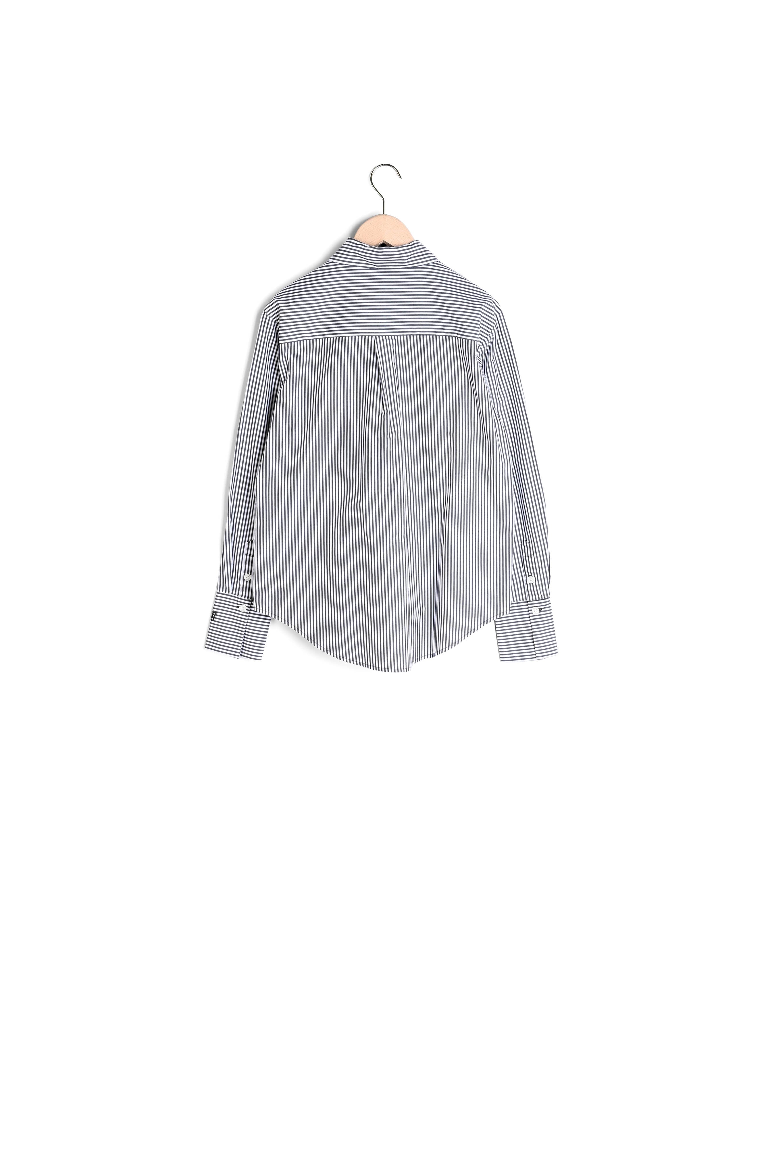 Chemise Clarence noire à rayures en popeline Faume - seconde main