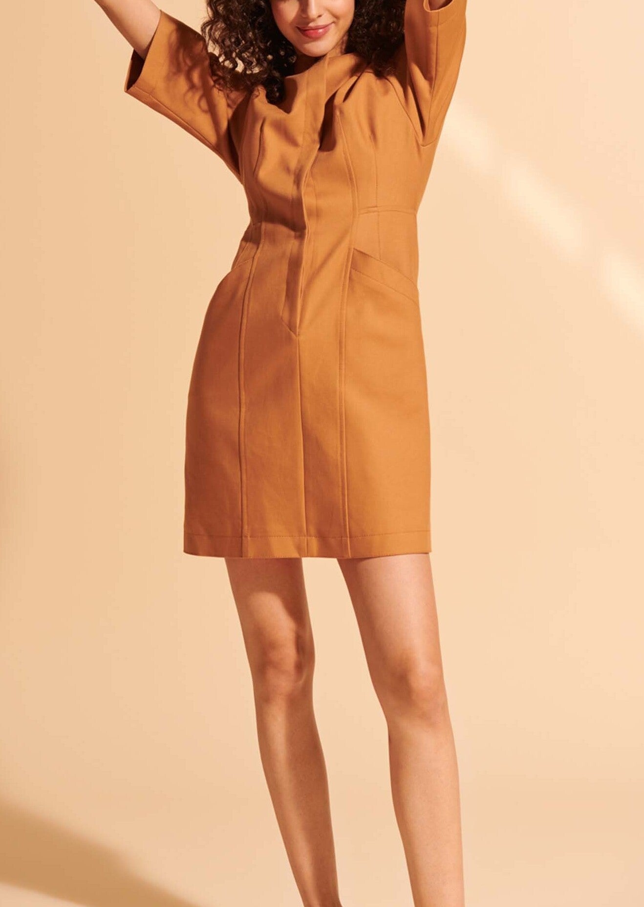 Robe Rima en coton twill camel Faume - seconde main