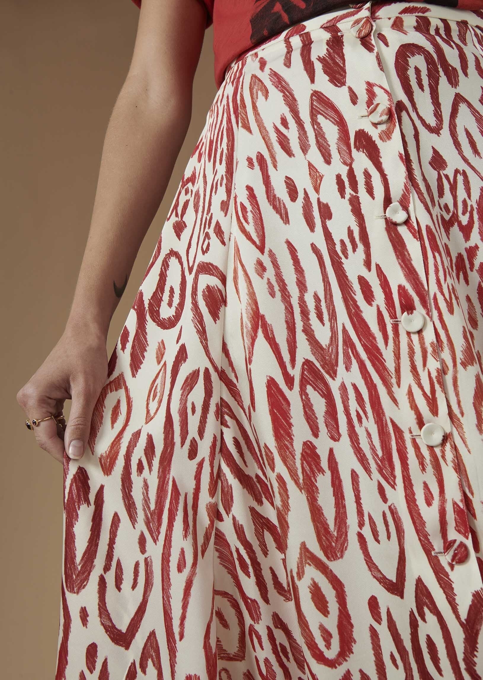 Jupe Jesta écrue imprimé graphique léopard Faume - seconde main