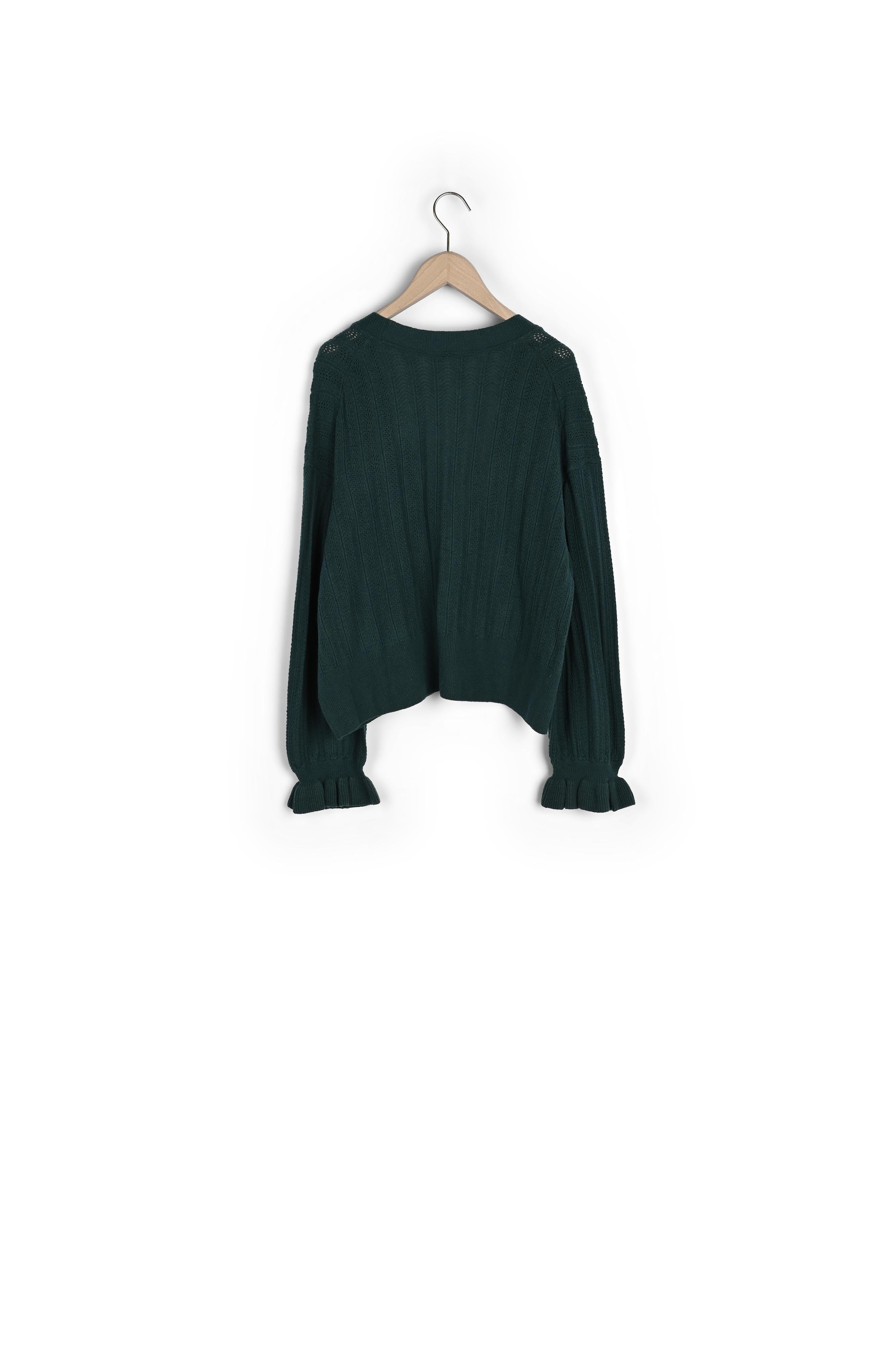 Gilet Giorgia vert en maille identitaire Faume - seconde main