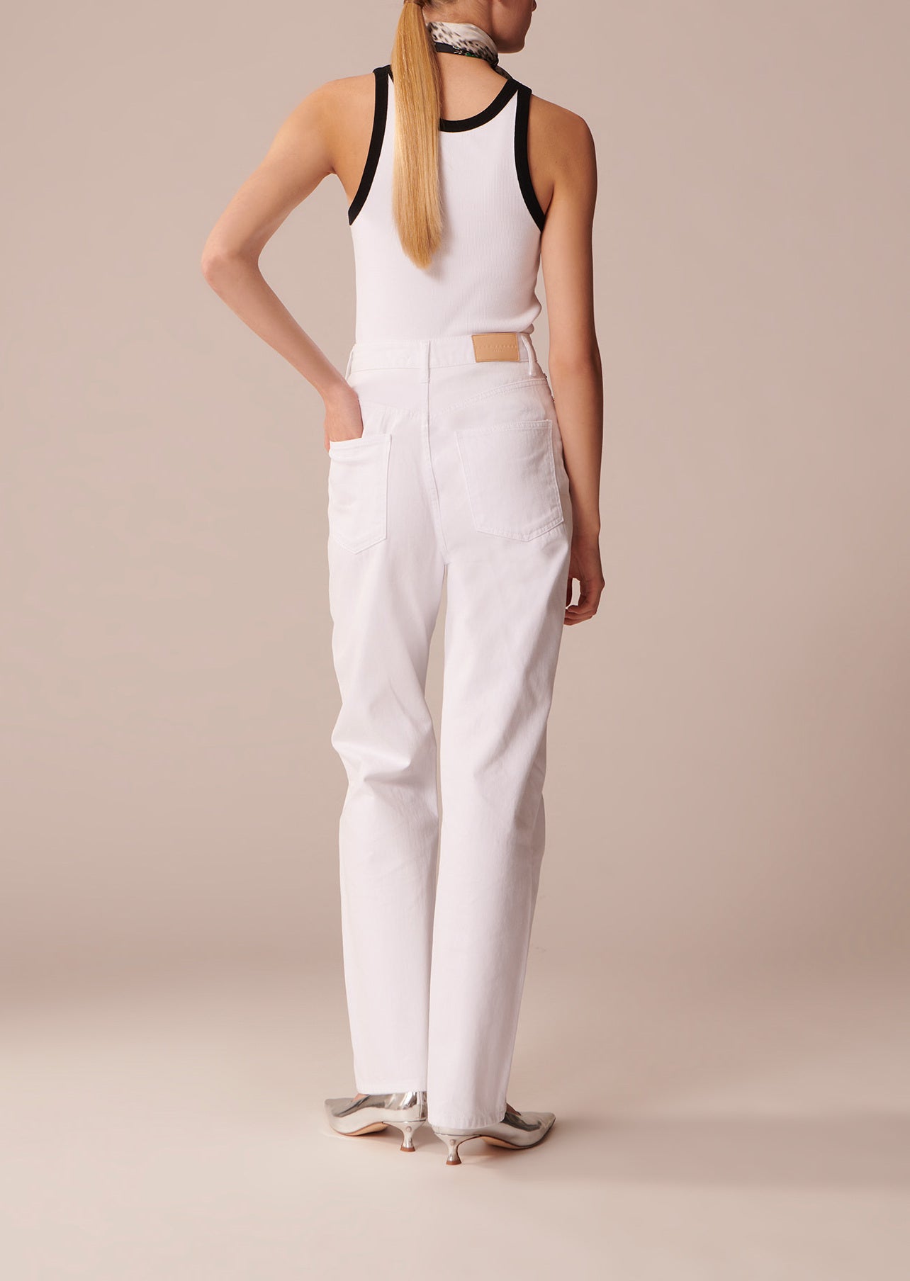 Jean Jerem blanc en denim Faume - seconde main