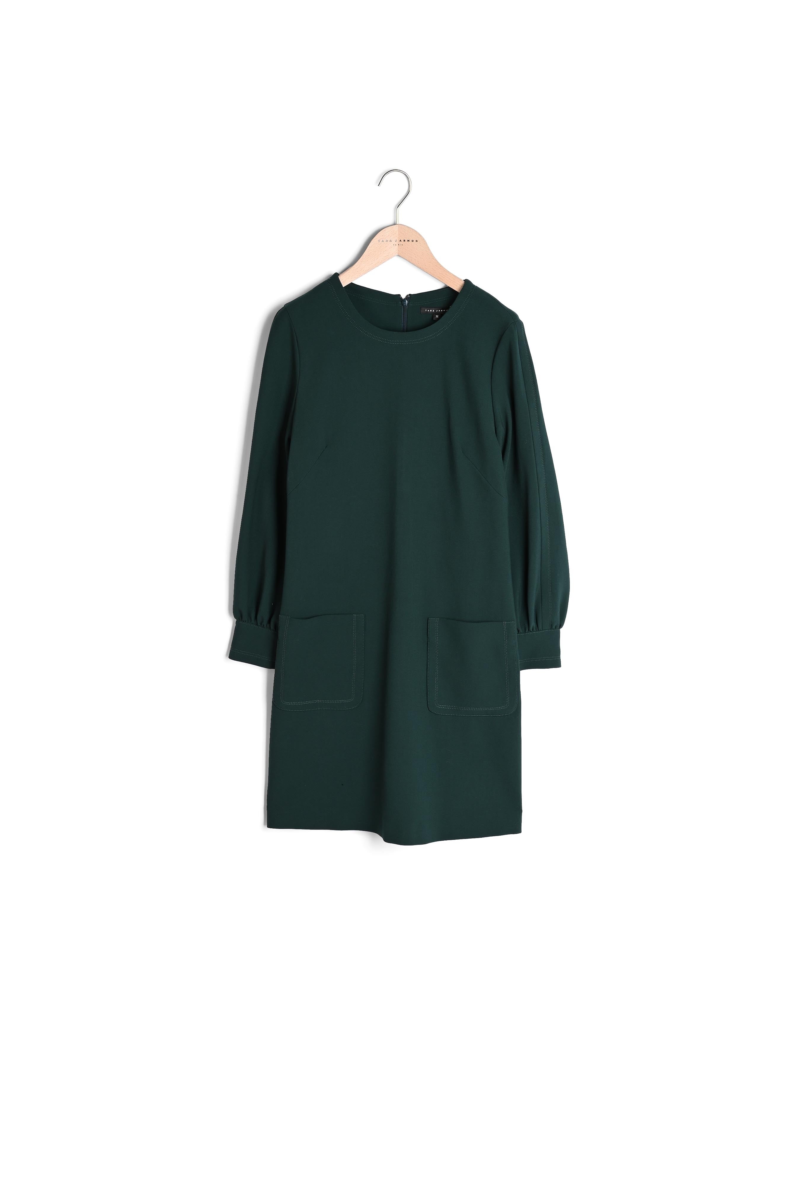 Robe courte vert bouteille en toile double Faume - seconde main