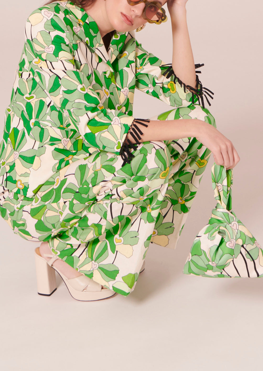 Veste Valensole verte imprimée à fleurs Faume - seconde main