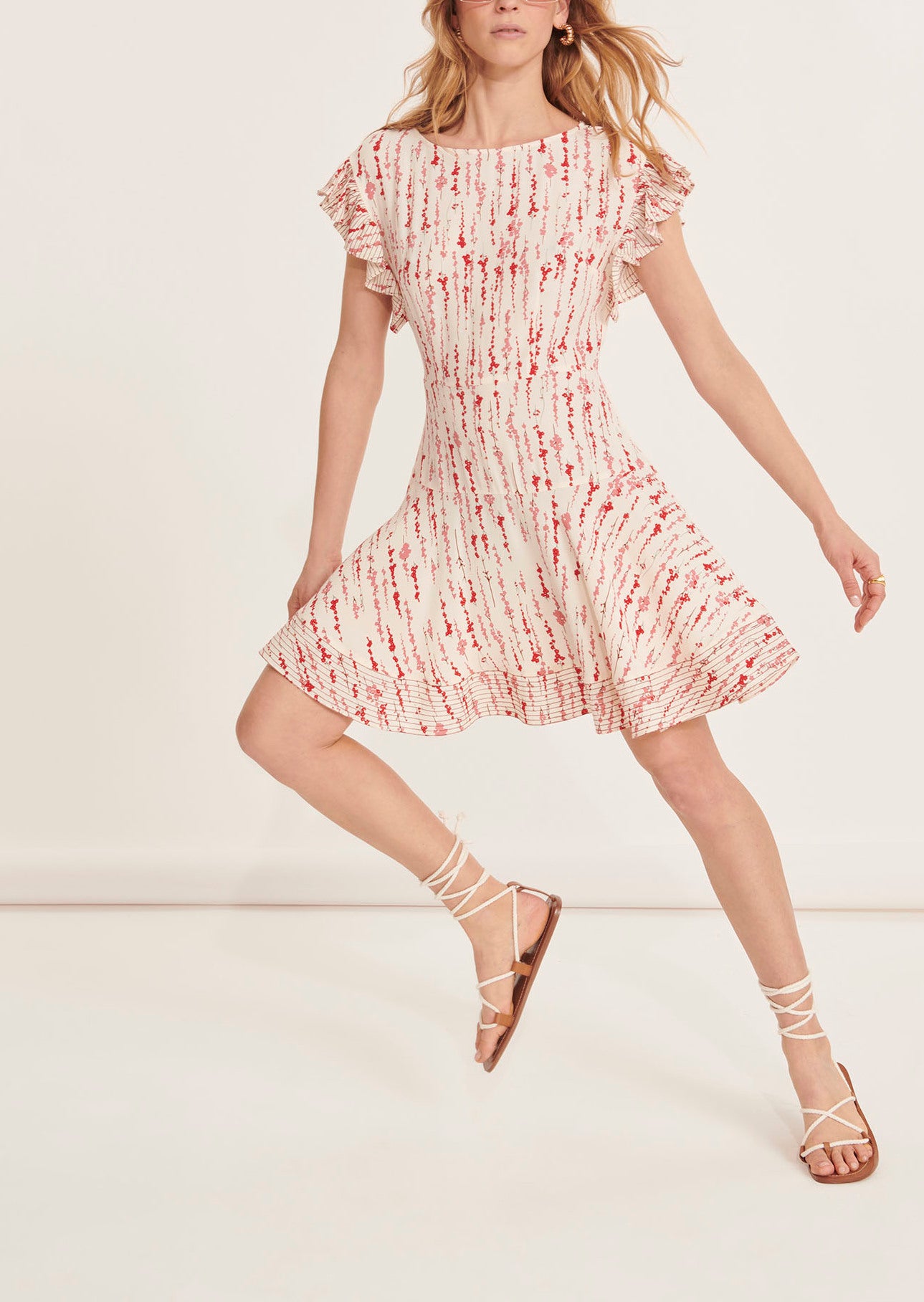 Robe courte Reha écrue imprimé fleuri Faume - seconde main