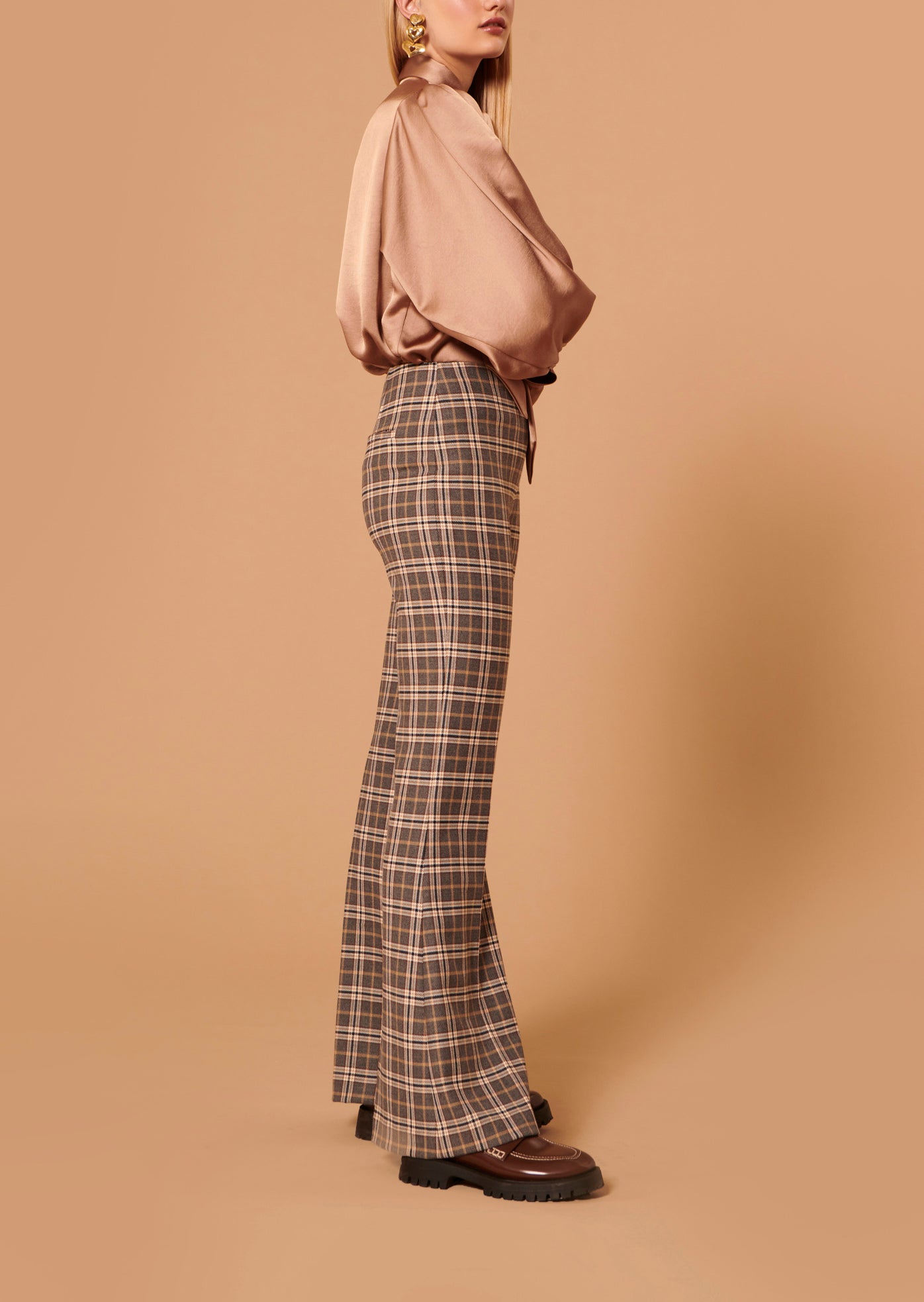 Pantalon Penina gris en tartan Faume - seconde main
