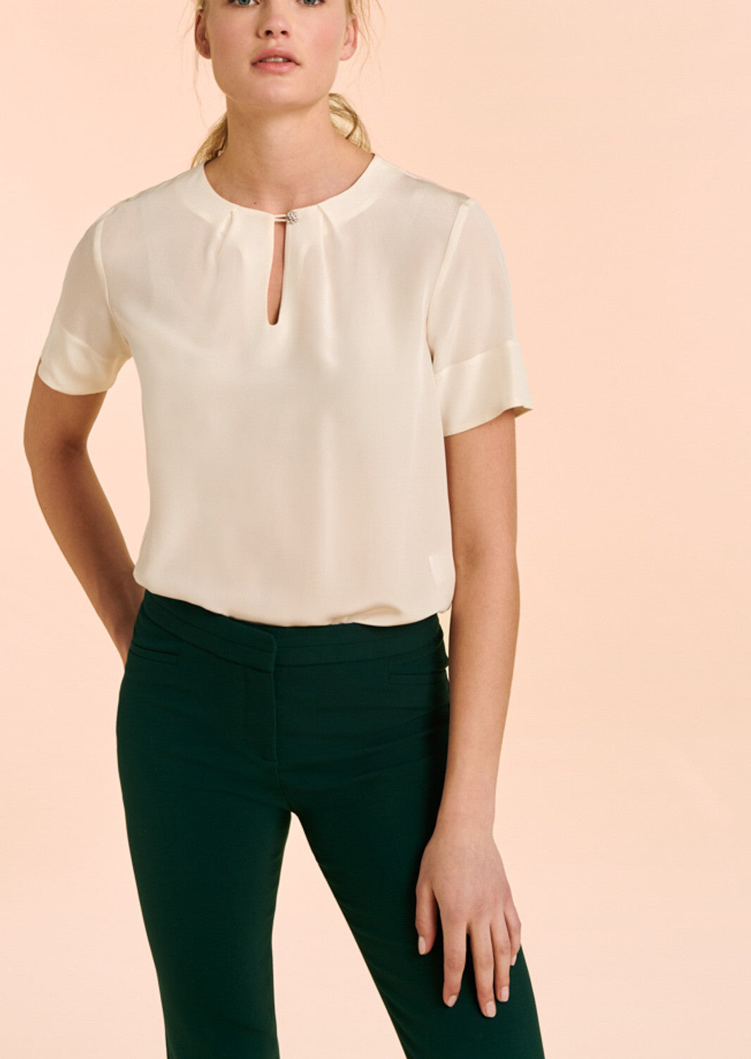 Pantalon Poppy vert bouteille en toile double Faume - seconde main