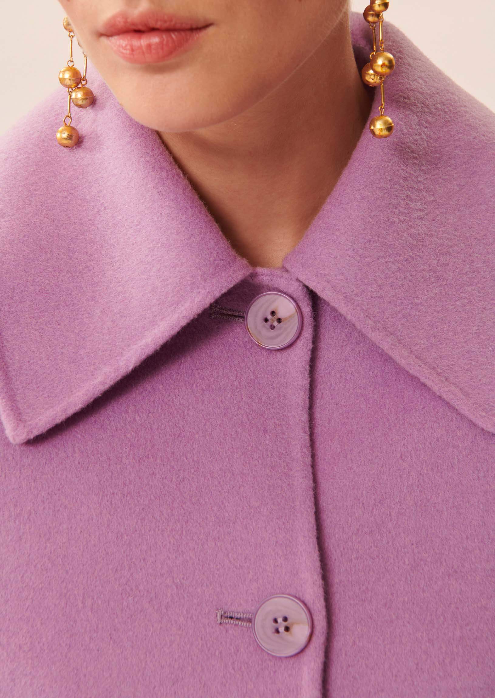 Manteau Madrid parme en laine double face Faume - seconde main