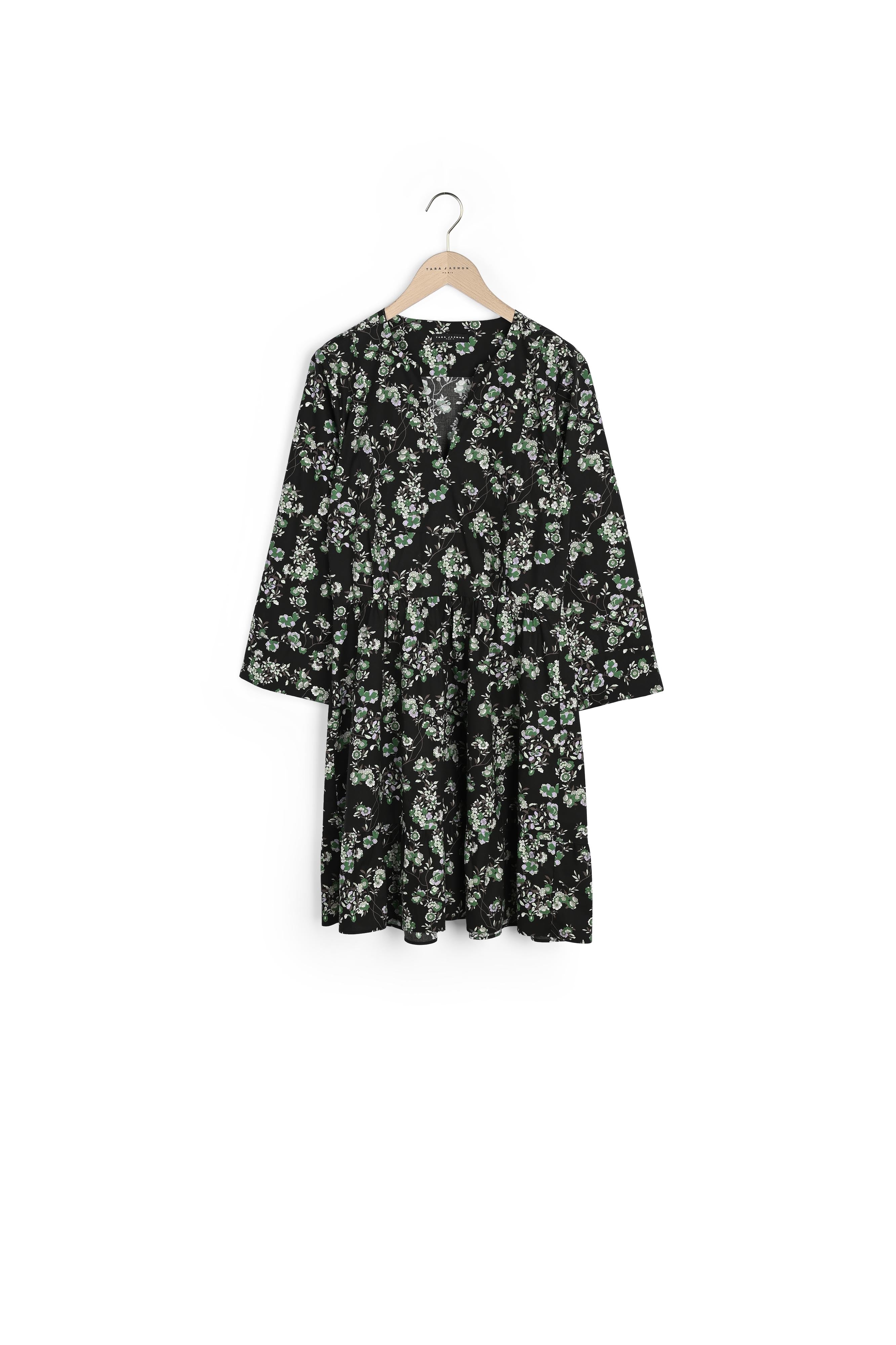 Robe Reba noire imprimé fleuri en coton Faume - seconde main