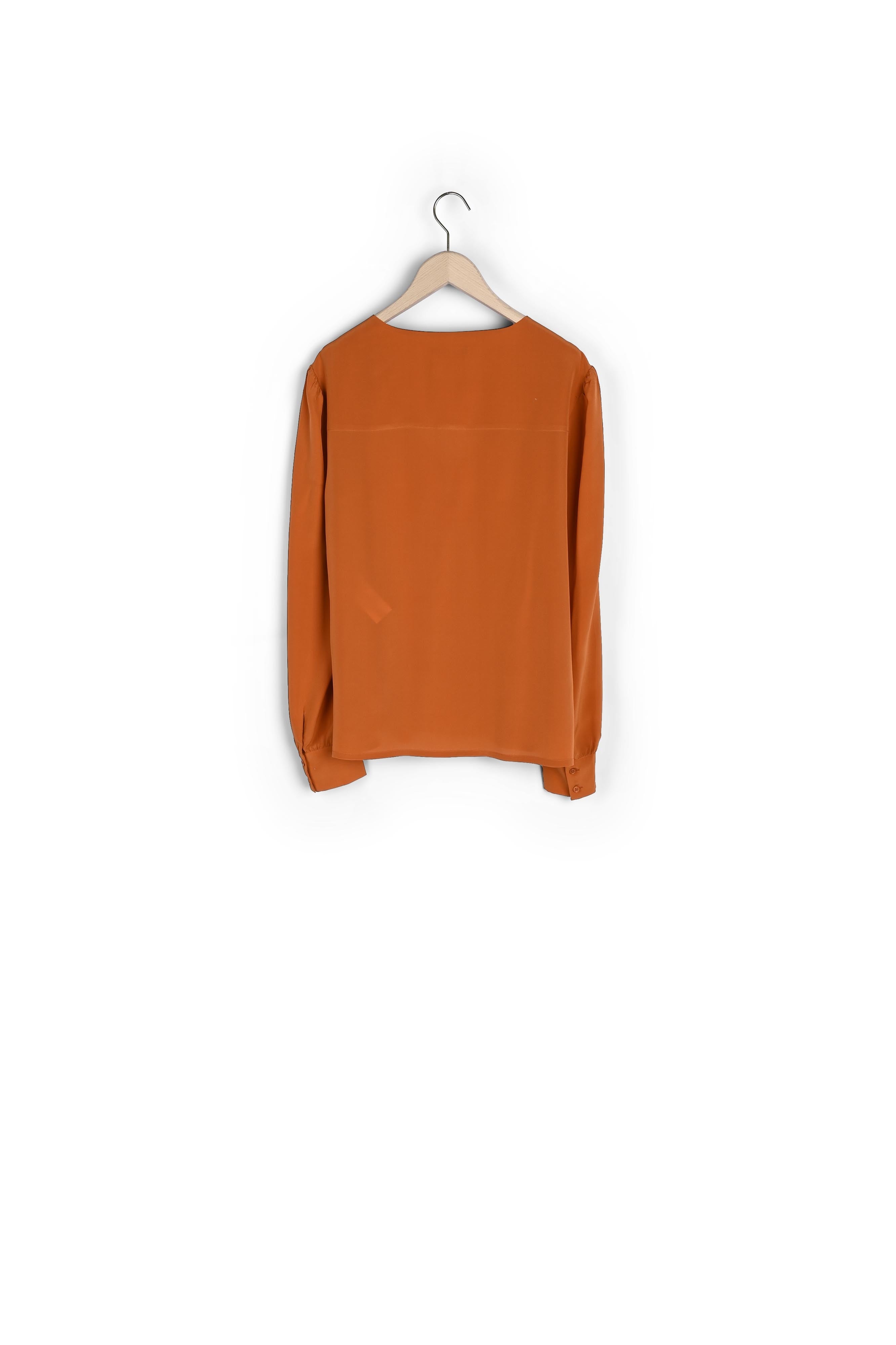 Blouse Tabene brique en crêpe de chine Faume - seconde main