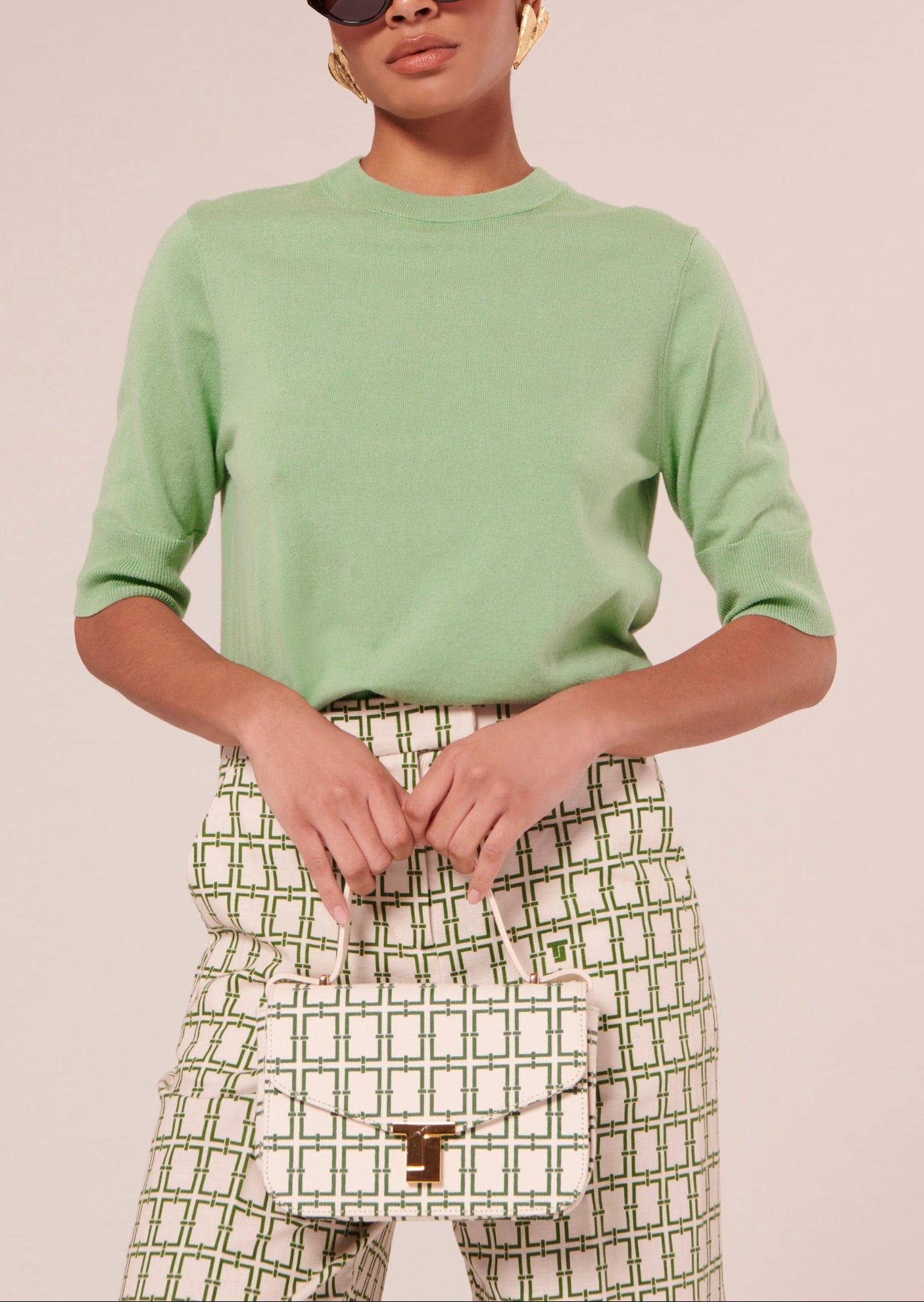 Pull Paoline vert en laine et coton Faume - seconde main