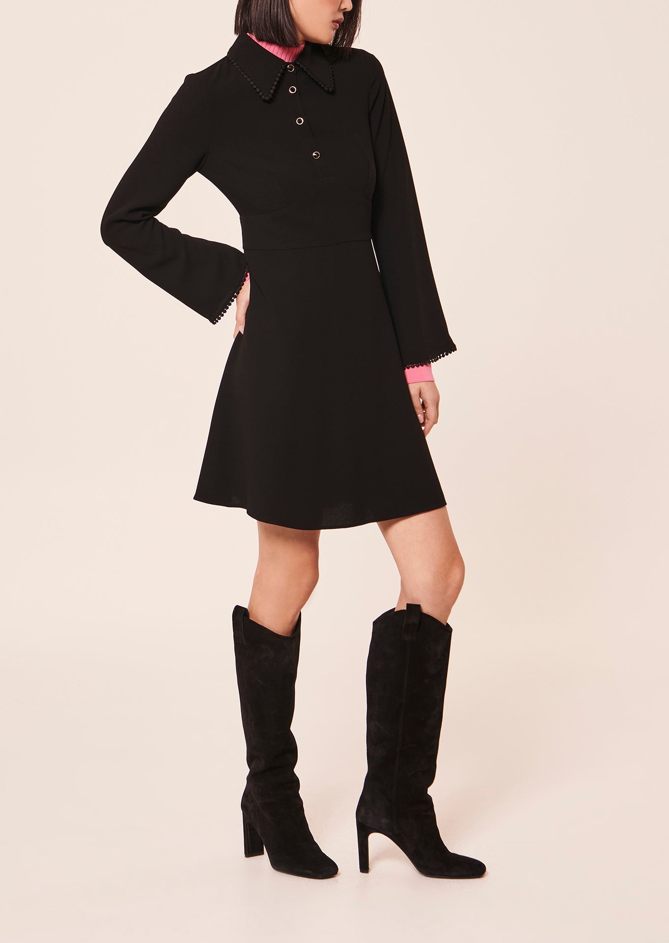 Robe Rielle noire en crêpe Faume - seconde main