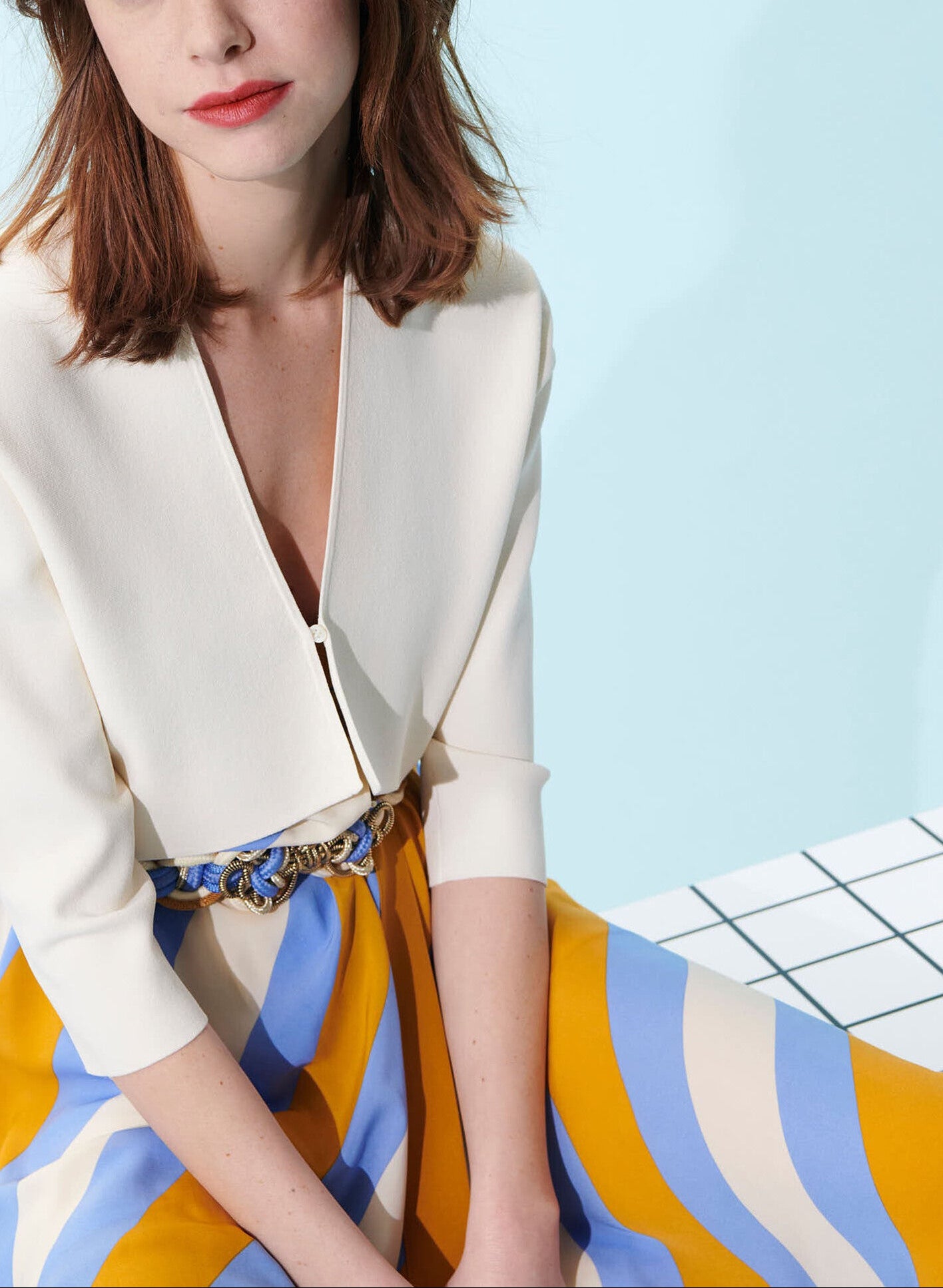 Gilet Groom écru court Faume - seconde main