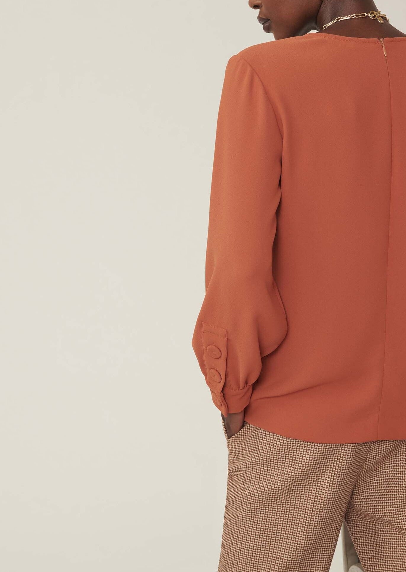 Blouse Taddeus orange en crêpe Faume - seconde main