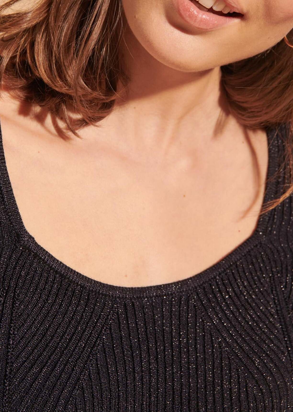 Robe Nataelle en maille côtelée lurex bleu nuit Faume - seconde main