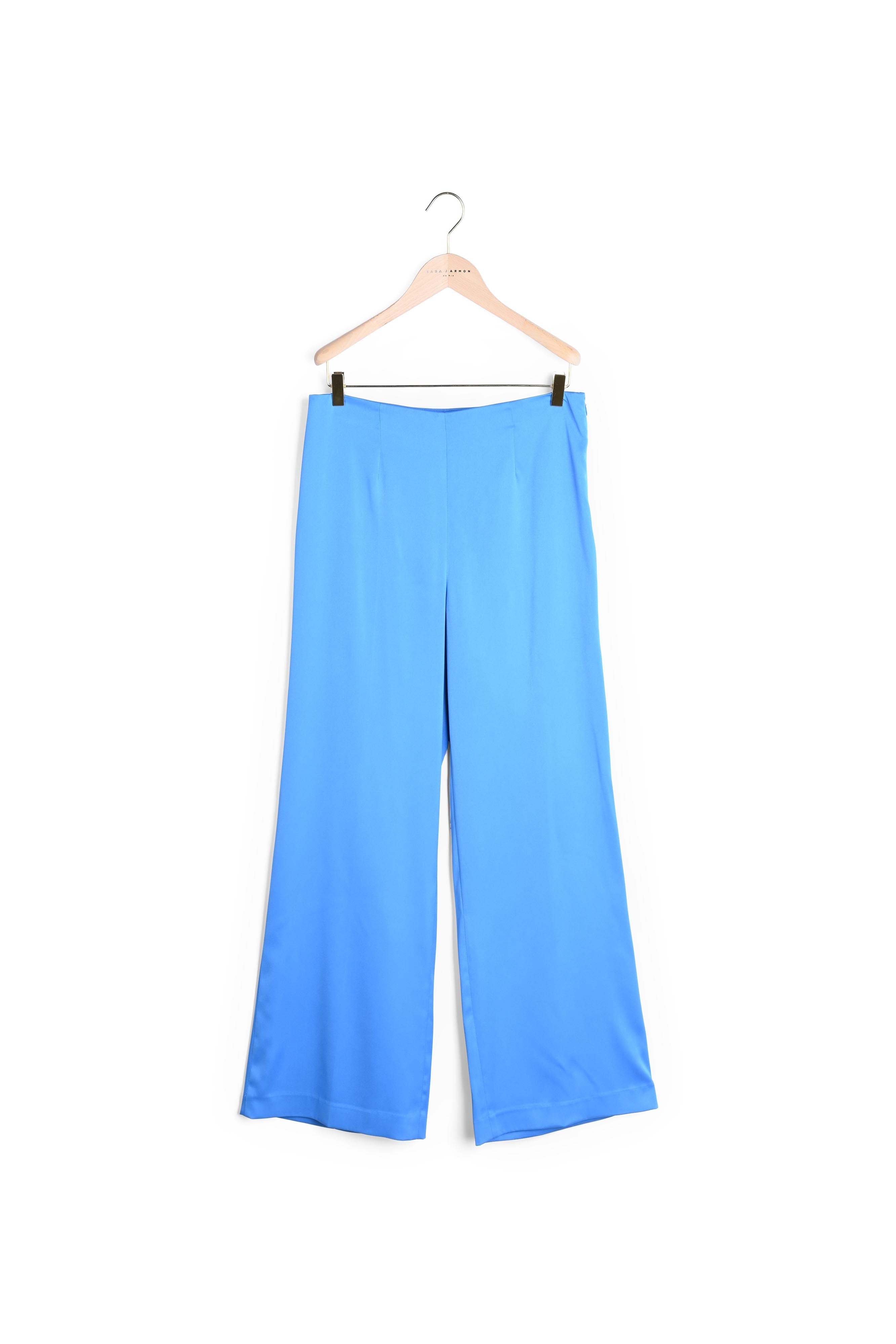 Pantalon Poema bleu en satin Faume - seconde main