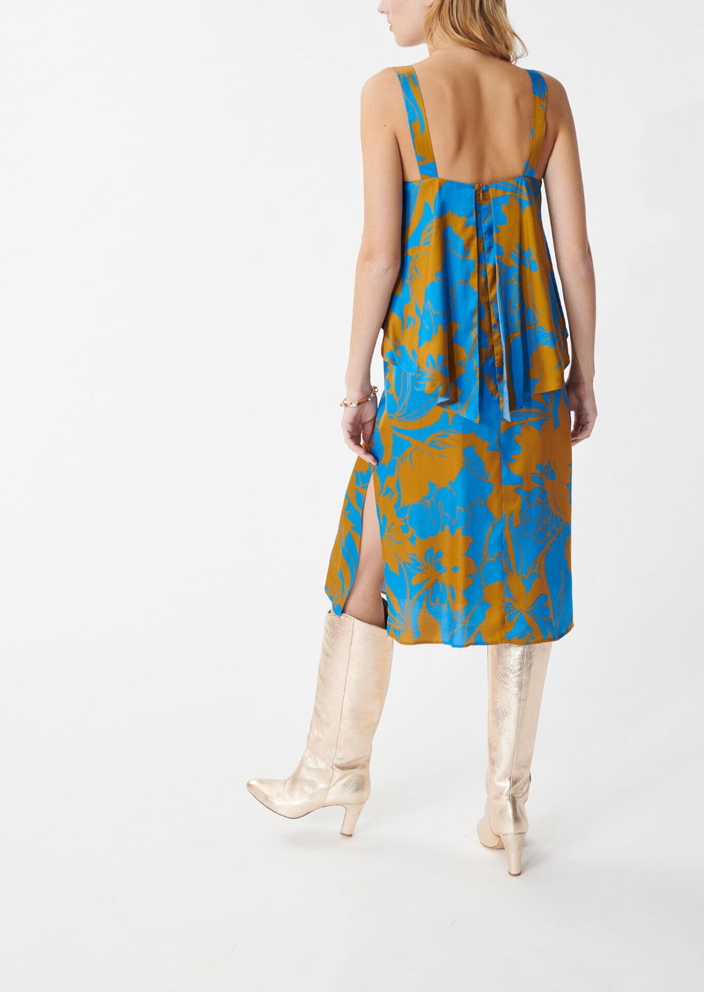 Robe Riisi mordorée imprimé maxi fleurs en viscose Faume - seconde main