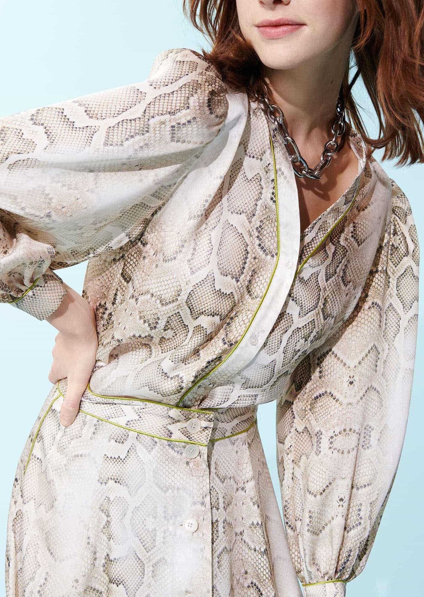 Chemise Claire écru imprimé python Faume - seconde main