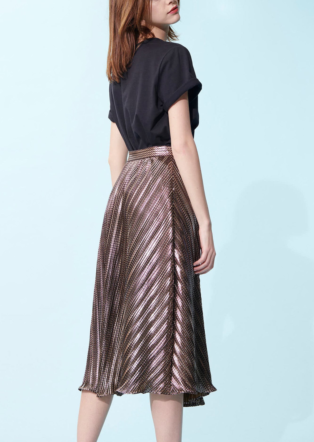 Jupe Josseline noire en lurex plissé Faume - seconde main