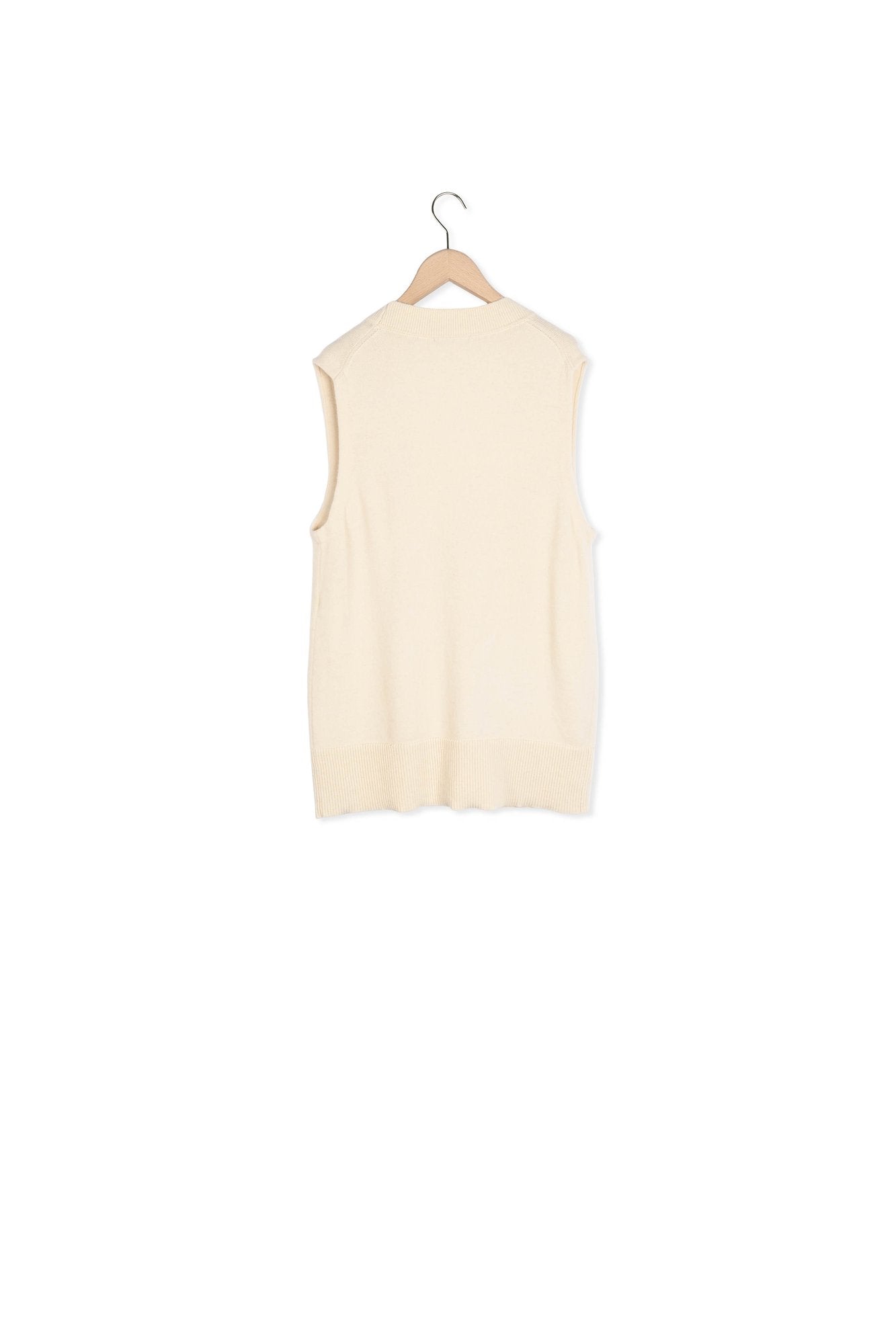 Gilet Ginny écru en laine mérinos et alpaga Faume - seconde main