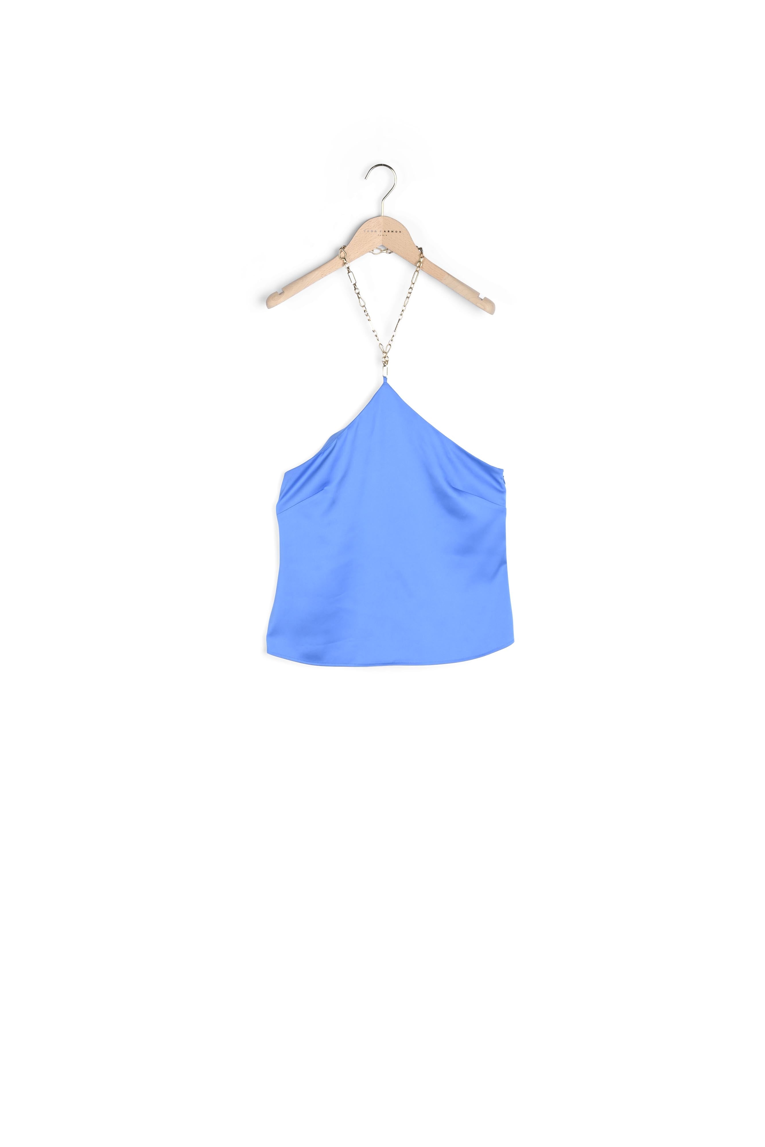 Top Twenties bleu en satin Faume - seconde main