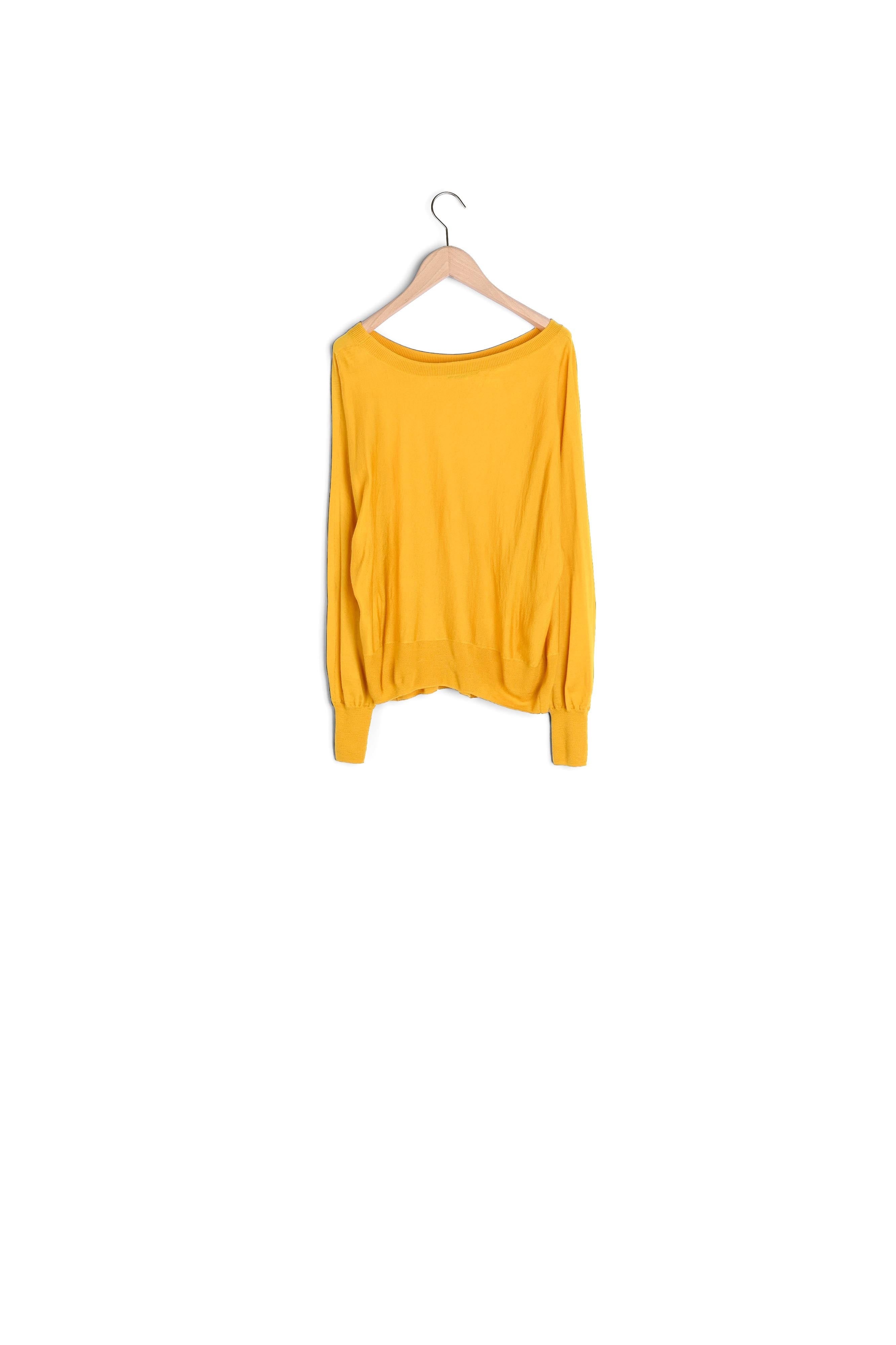 Pull Penelope jaune en merinos extrafin Faume - seconde main