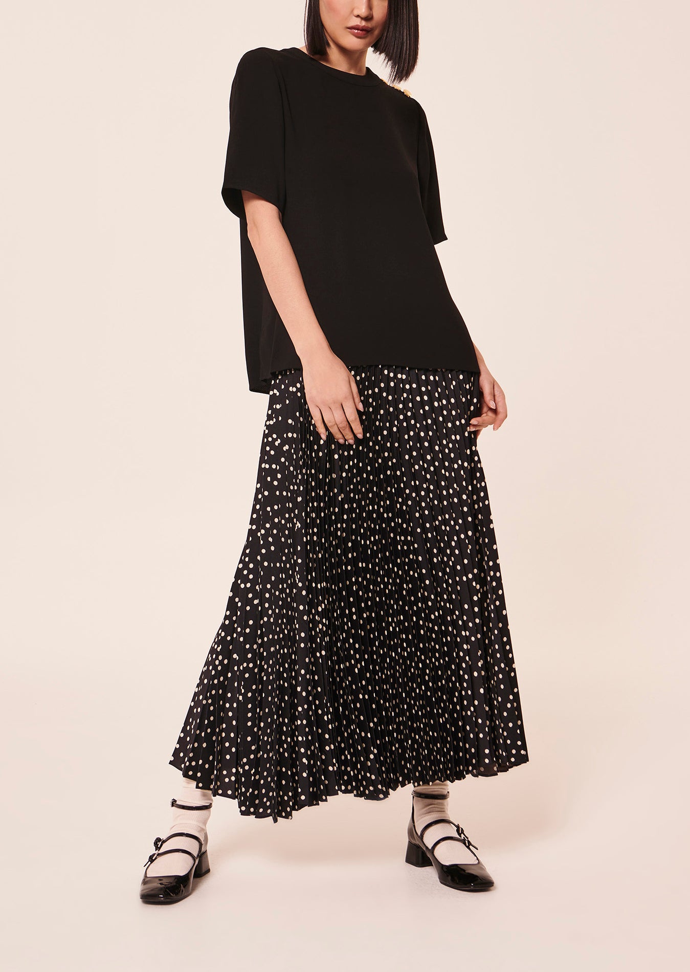 Top Tasha noir en crêpe Faume - seconde main