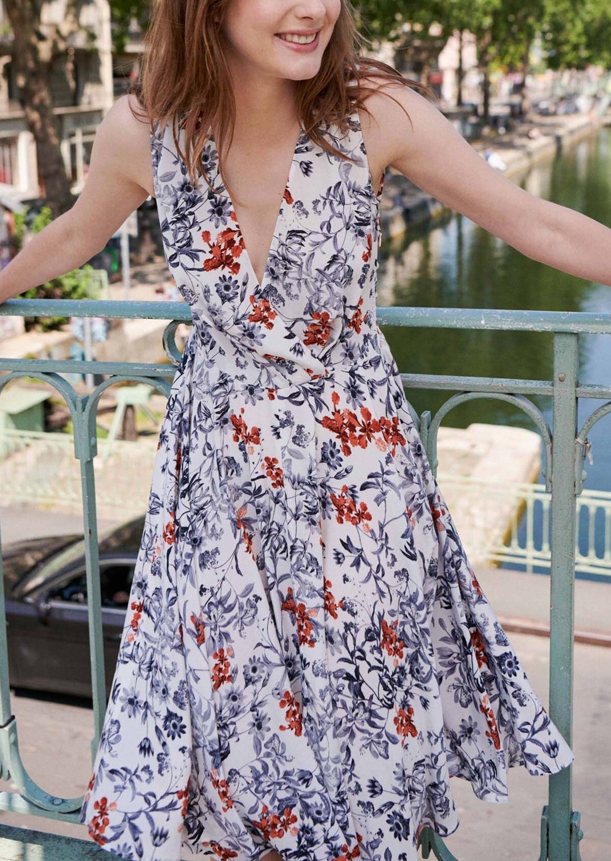 Robe écrue Rambuteau imprimé fleurs japonaises Faume - seconde main