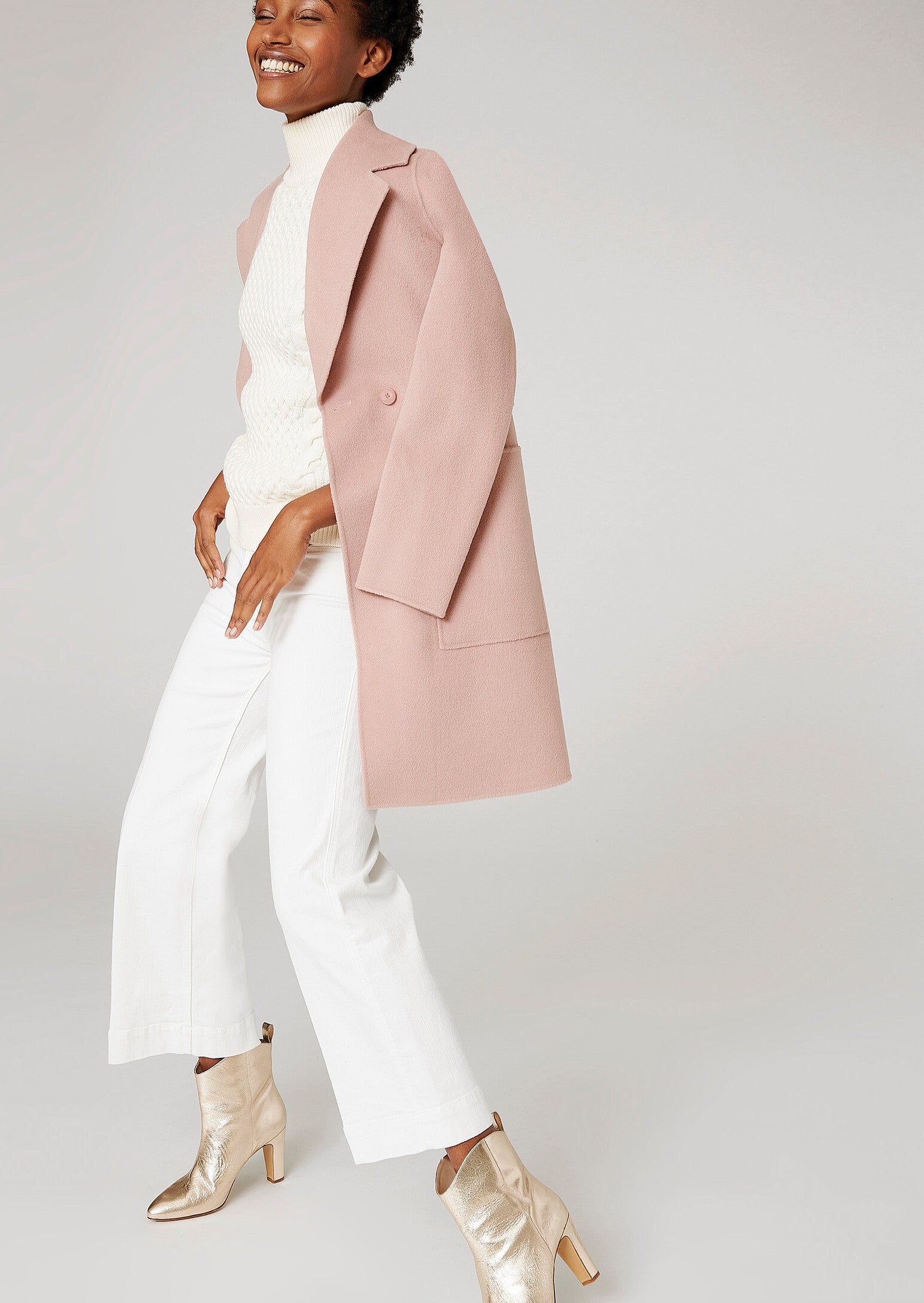 Manteau Masha chair en laine double face Faume - seconde main