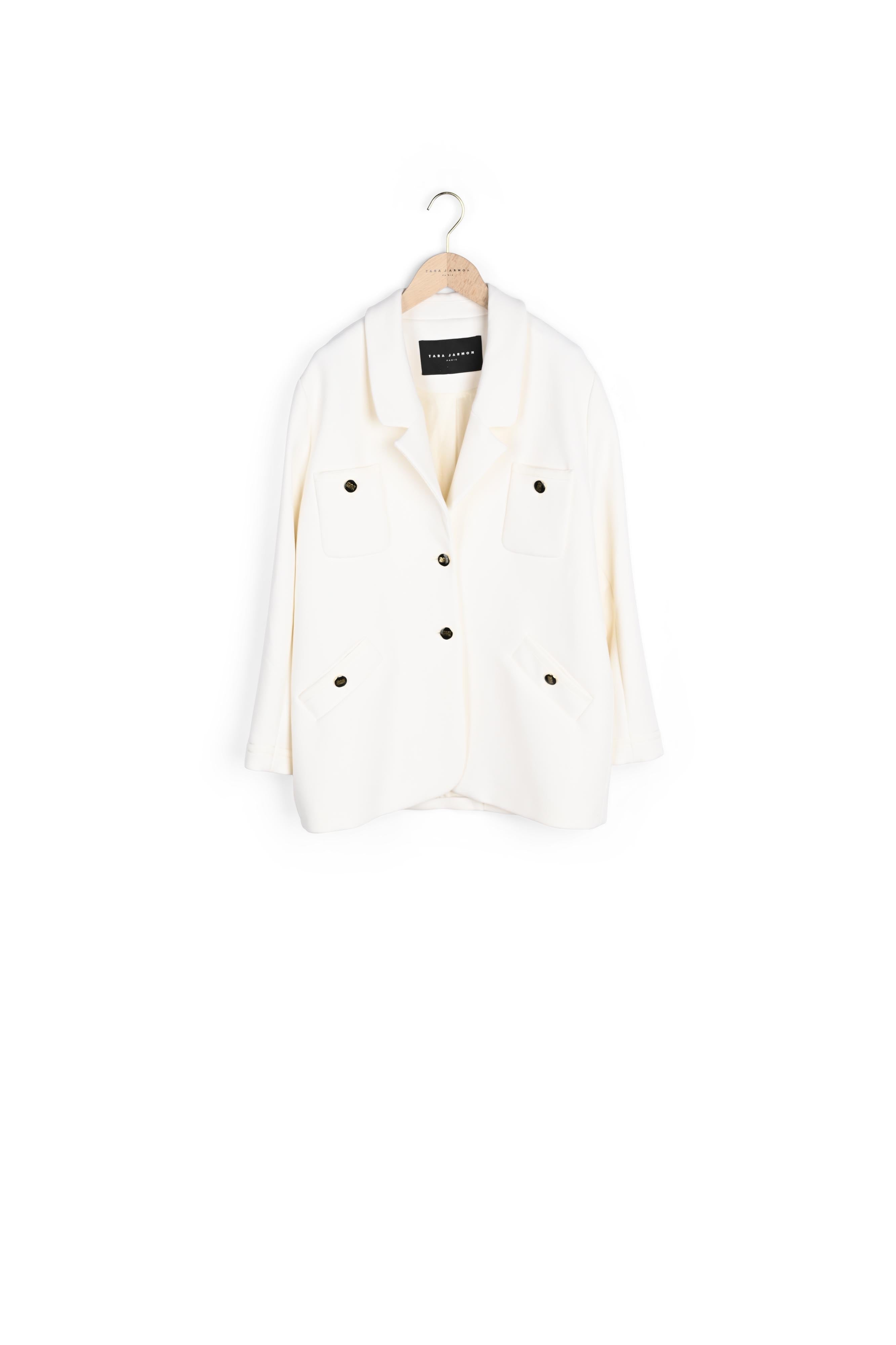 Veste Vick de tailleur écrue en crêpe Faume - seconde main