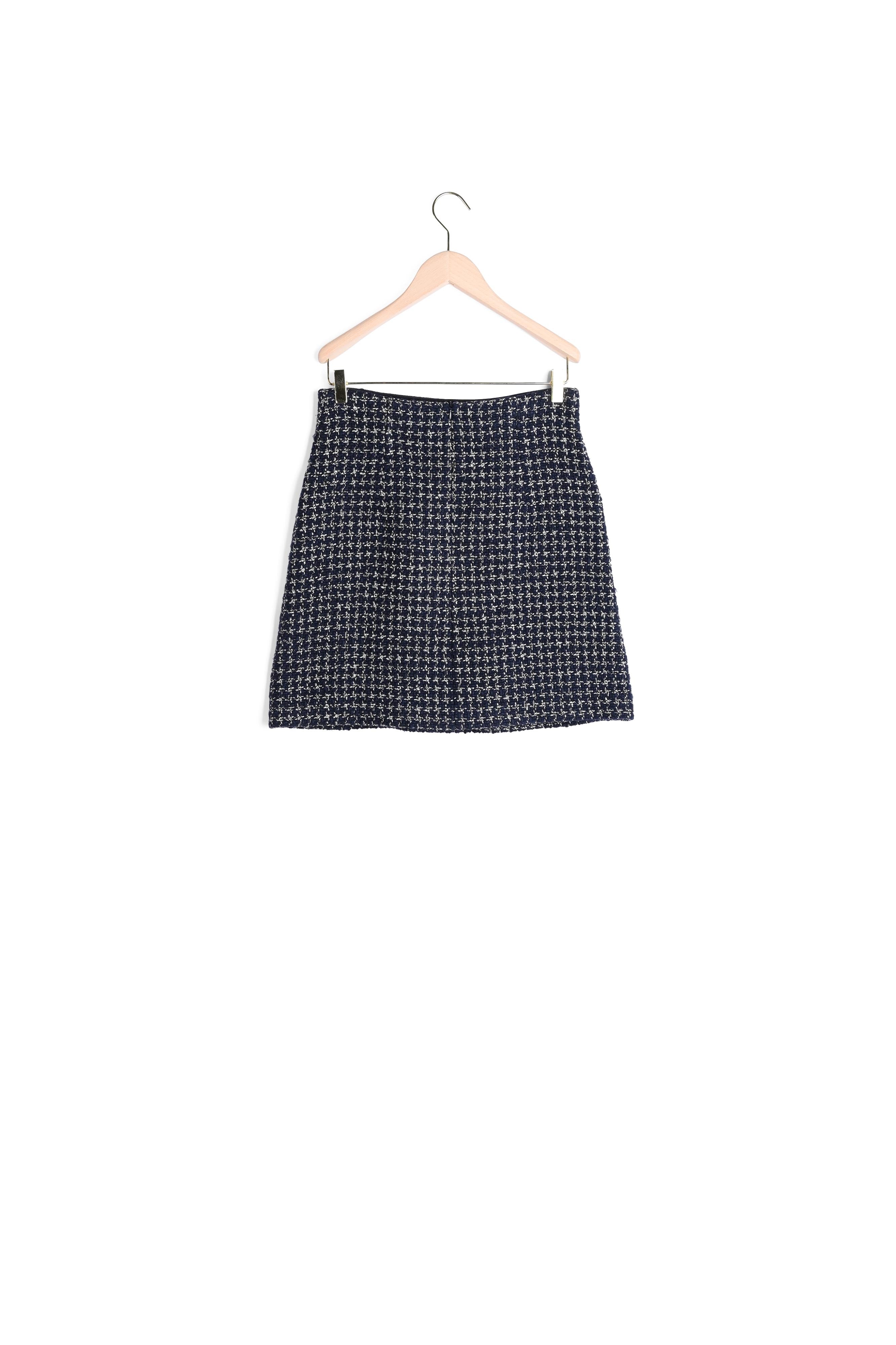 Jupe bleu nuit en tweed Faume - seconde main