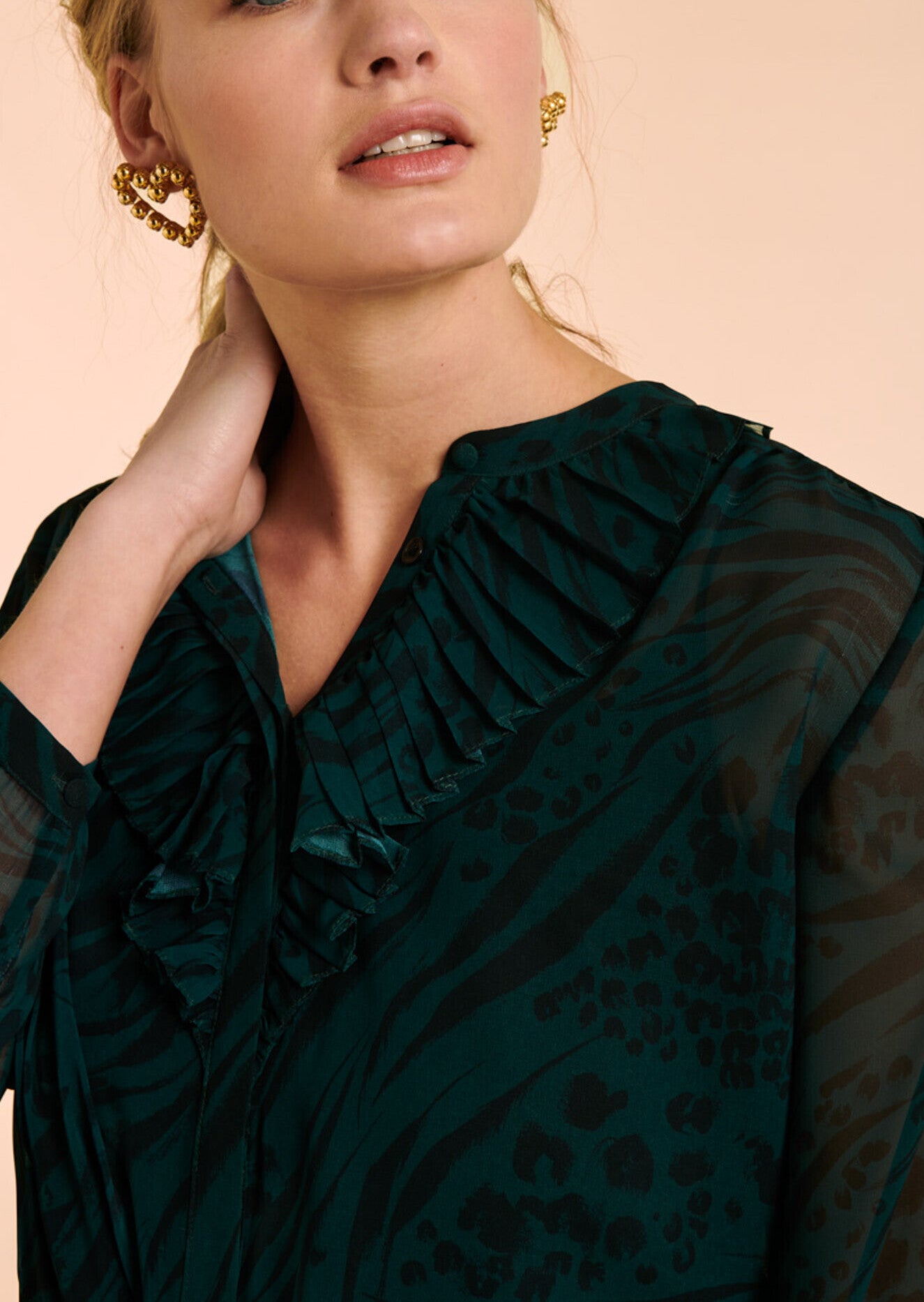 Chemise Tissia vert imprimé animal Faume - seconde main