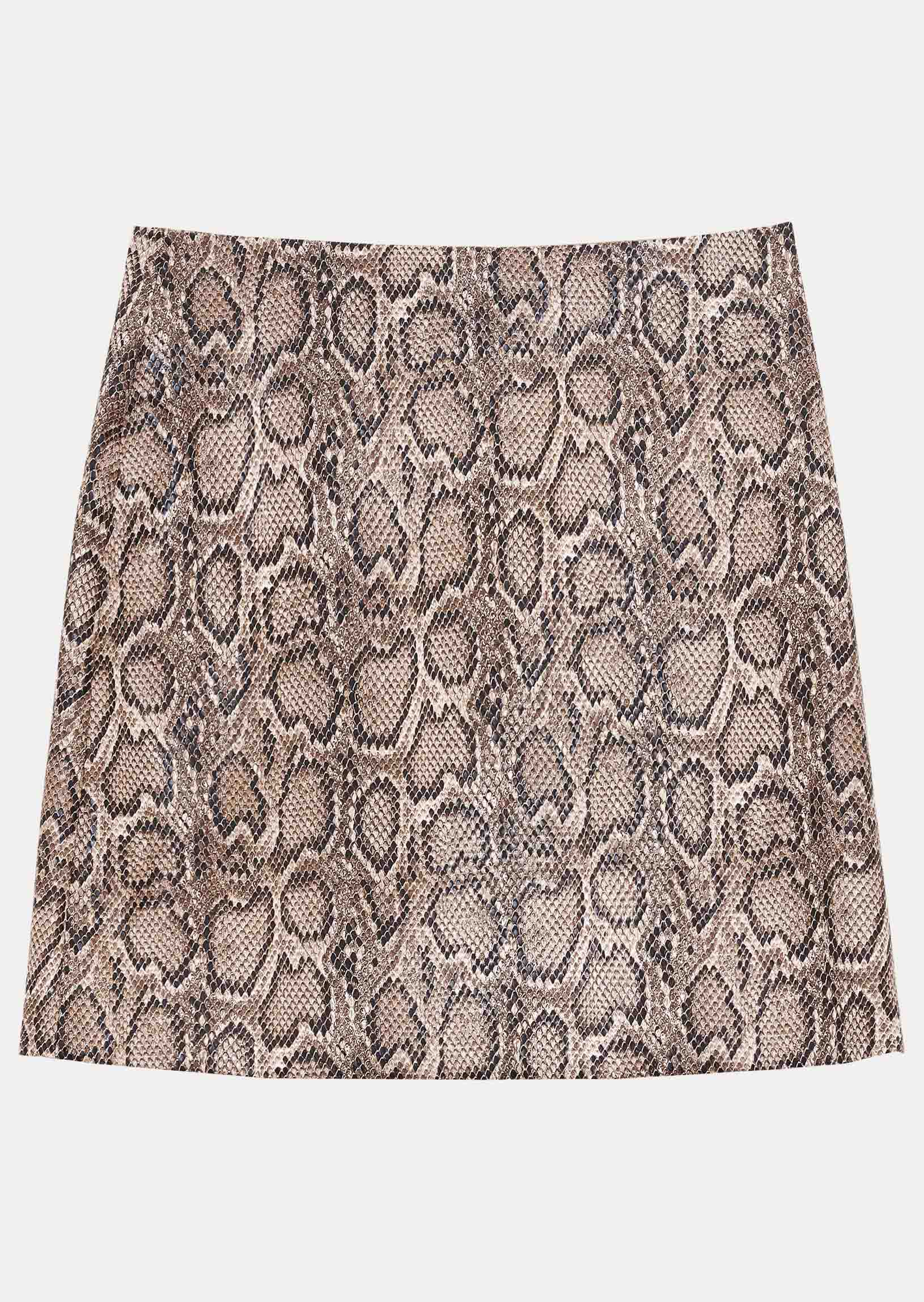 Jupe Jude marron motif python Faume - seconde main