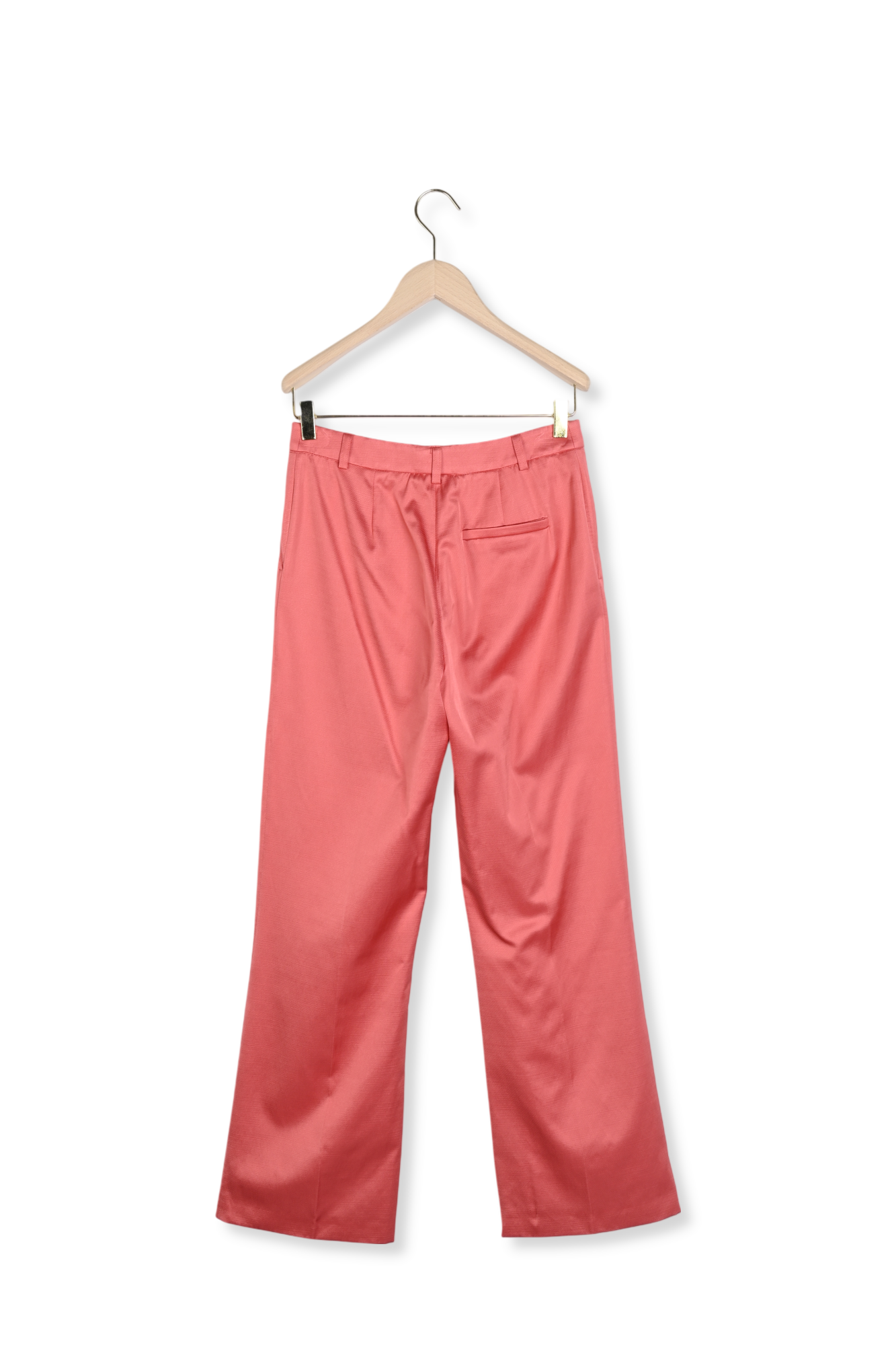 Pantalon rouge en lin satiné Pitt Faume - seconde main