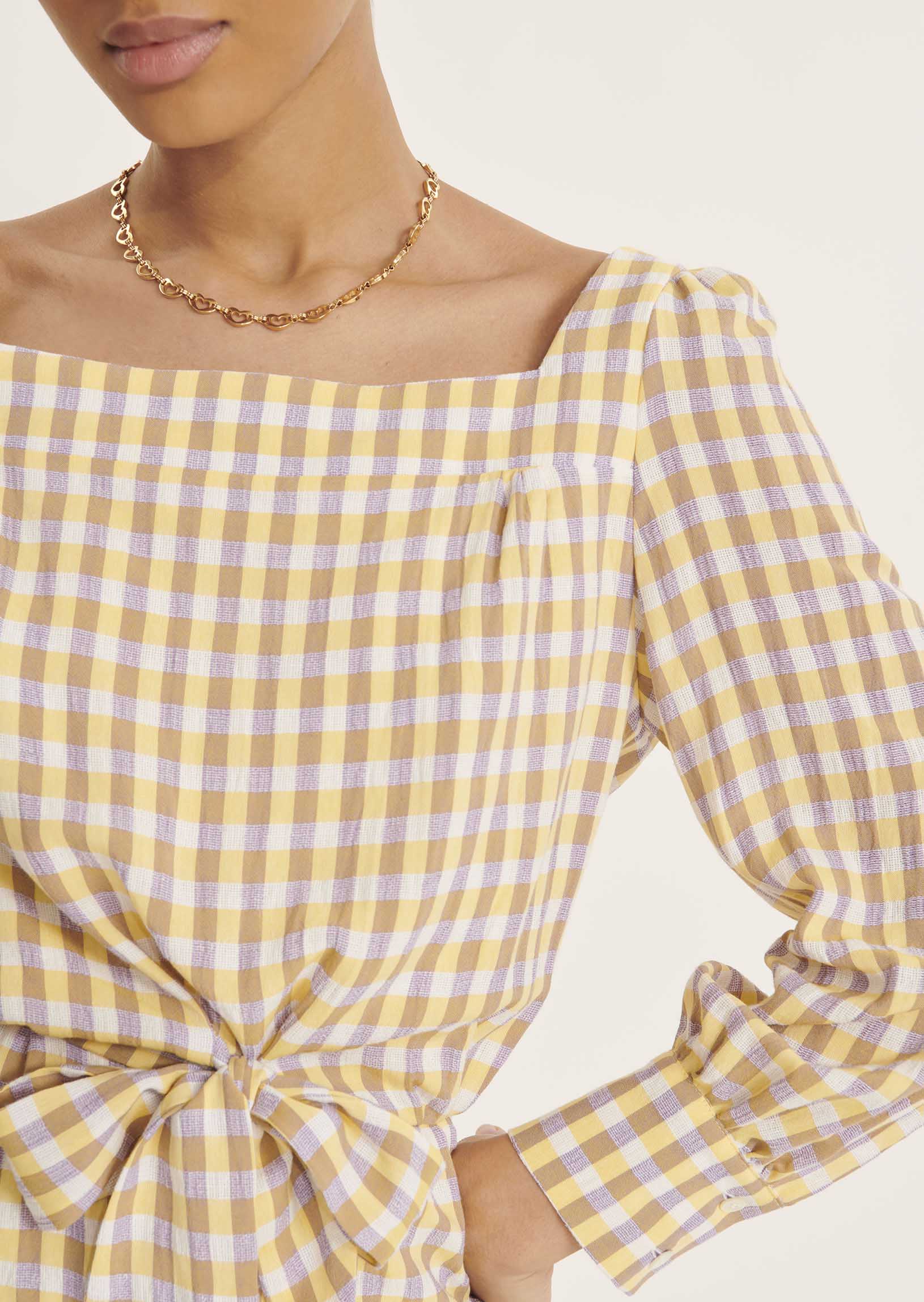 Robe Rivari violette en vichy Faume - seconde main