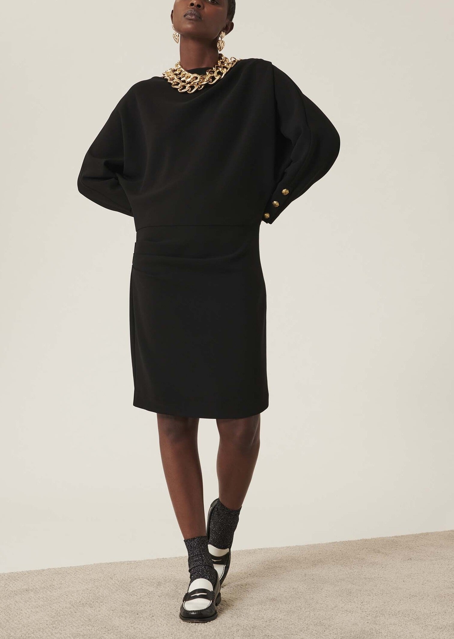 Robe Ryah noire en crêpe Faume - seconde main