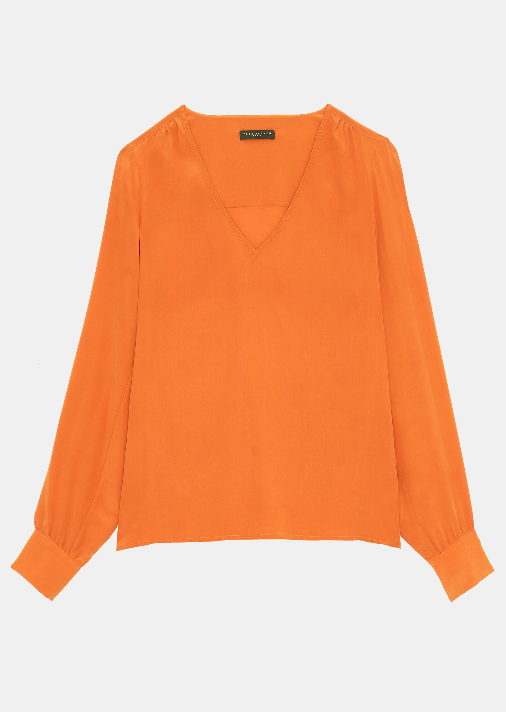 Blouse Tabene brique en crêpe de chine Faume - seconde main