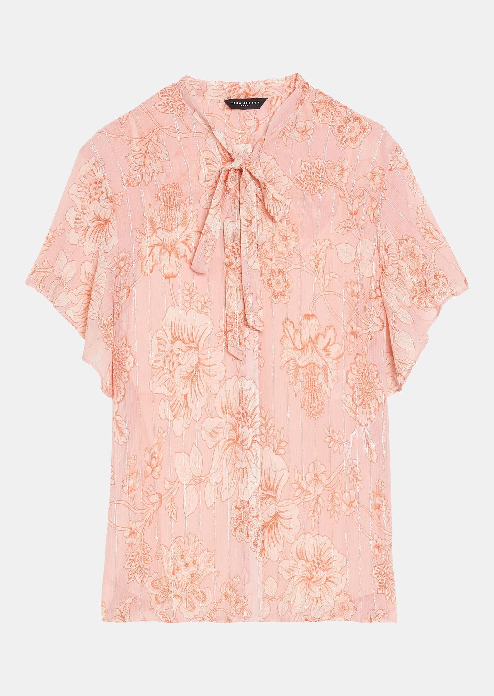 Chemise Carina nude imprimé poetic flowers en lurex Faume - seconde main