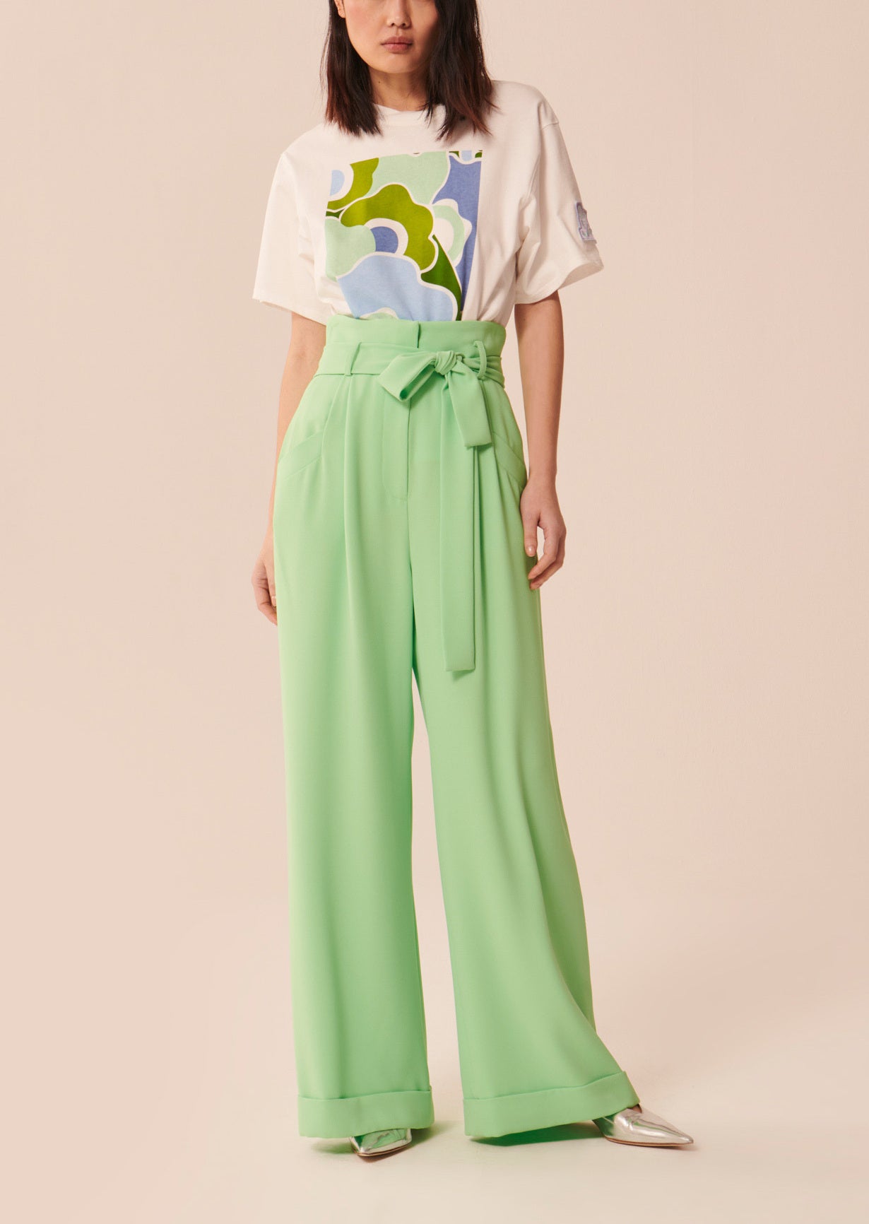 Pantalon Pyla vert en crêpe Faume - seconde main