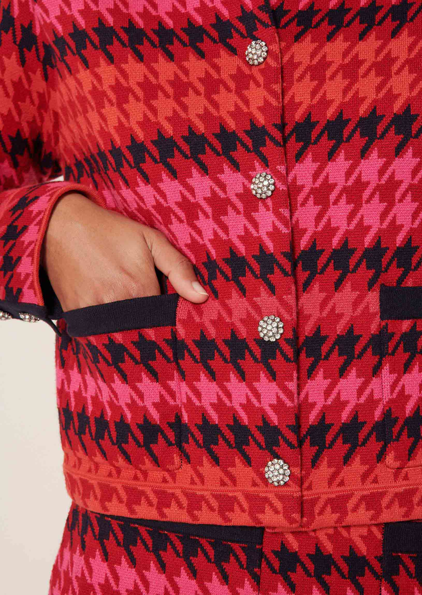 Gilet Gala bordeaux pied de poule Faume - seconde main