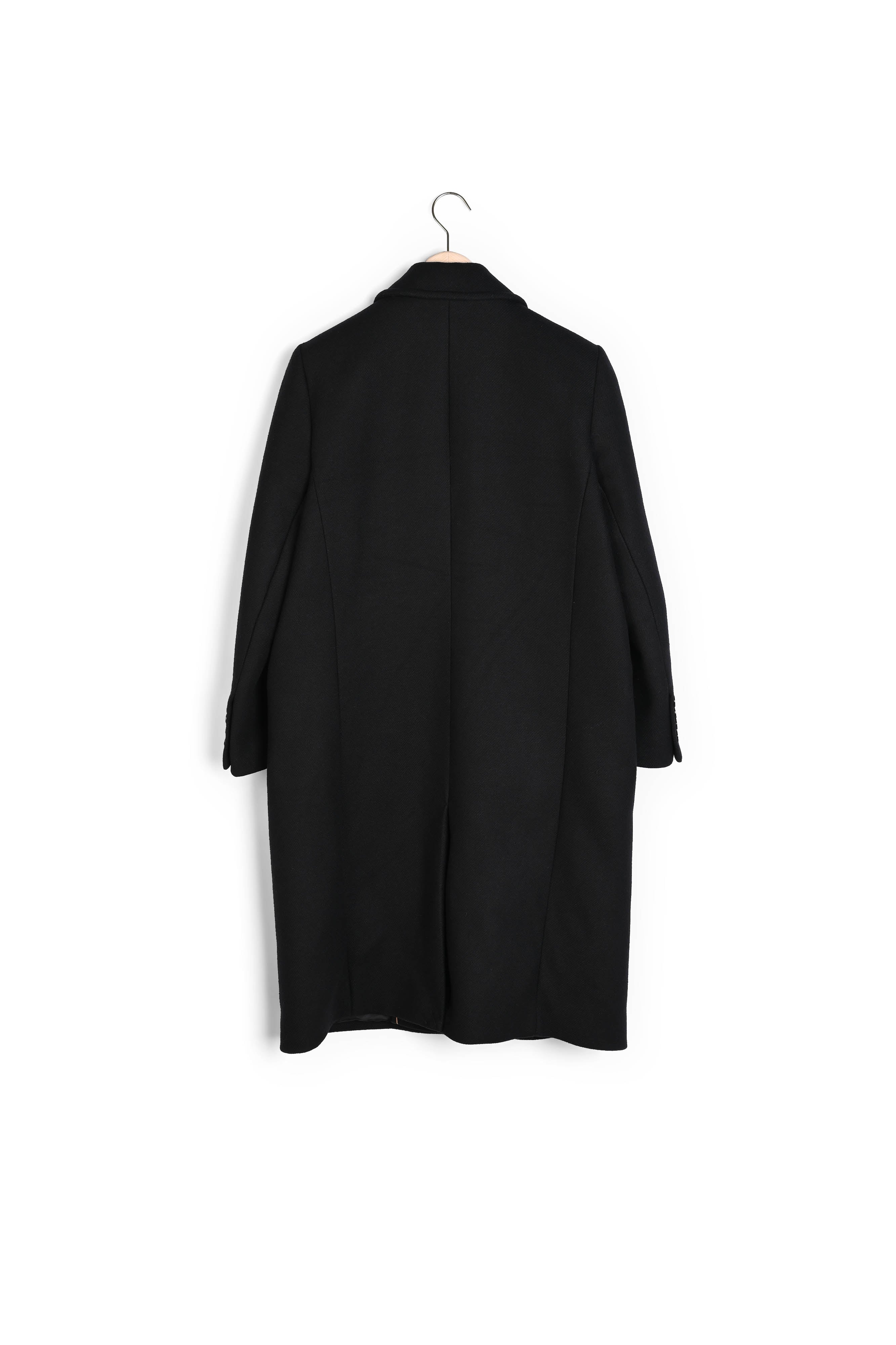 Manteau Marcus noir en drap caban Faume - seconde main