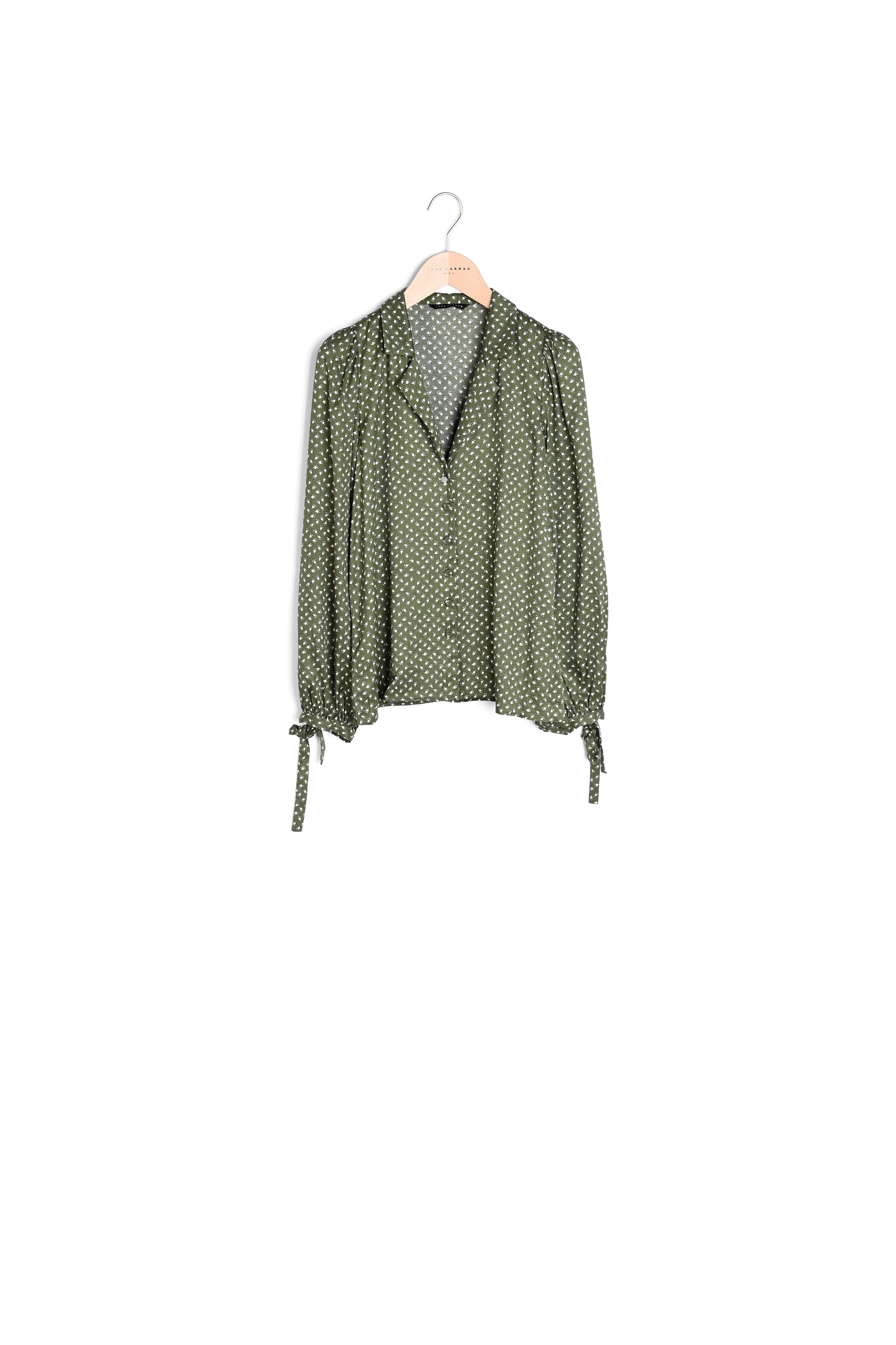 Chemise Claire kaki pins imprimé flowers Faume - seconde main