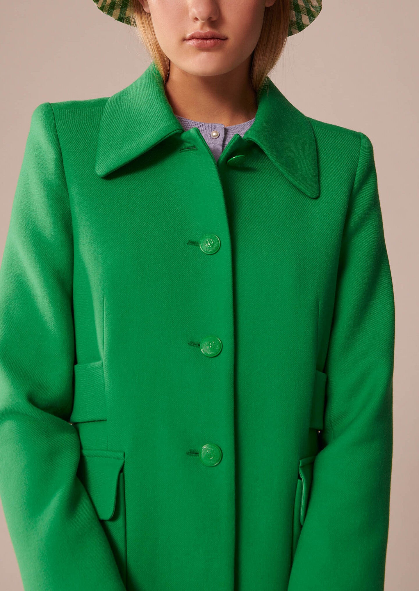 Manteau Mallory vert émeraude en coton Faume - seconde main