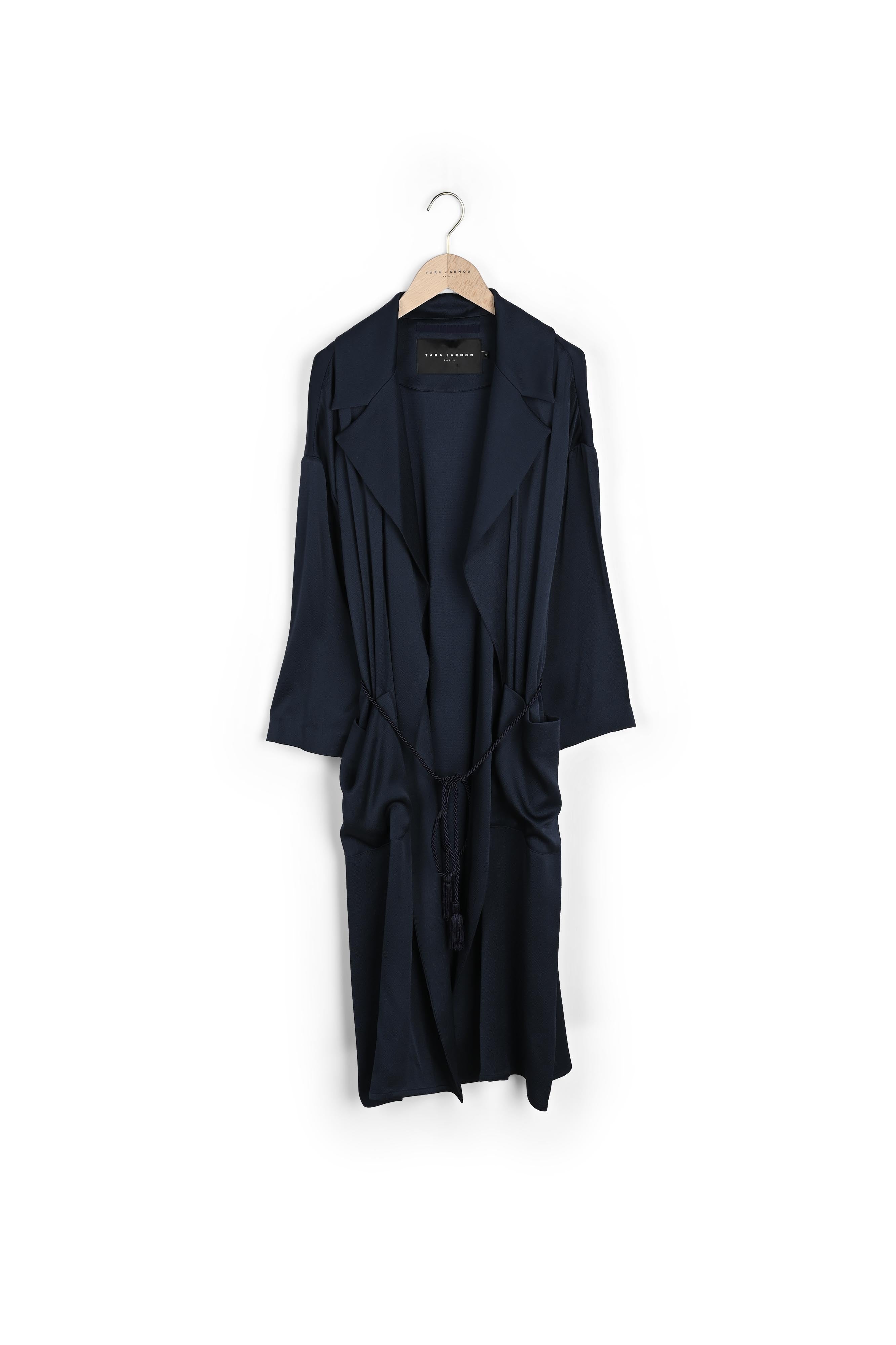 Veste fluide Marguerite bleu nuit en crêpe martelé Faume - seconde main