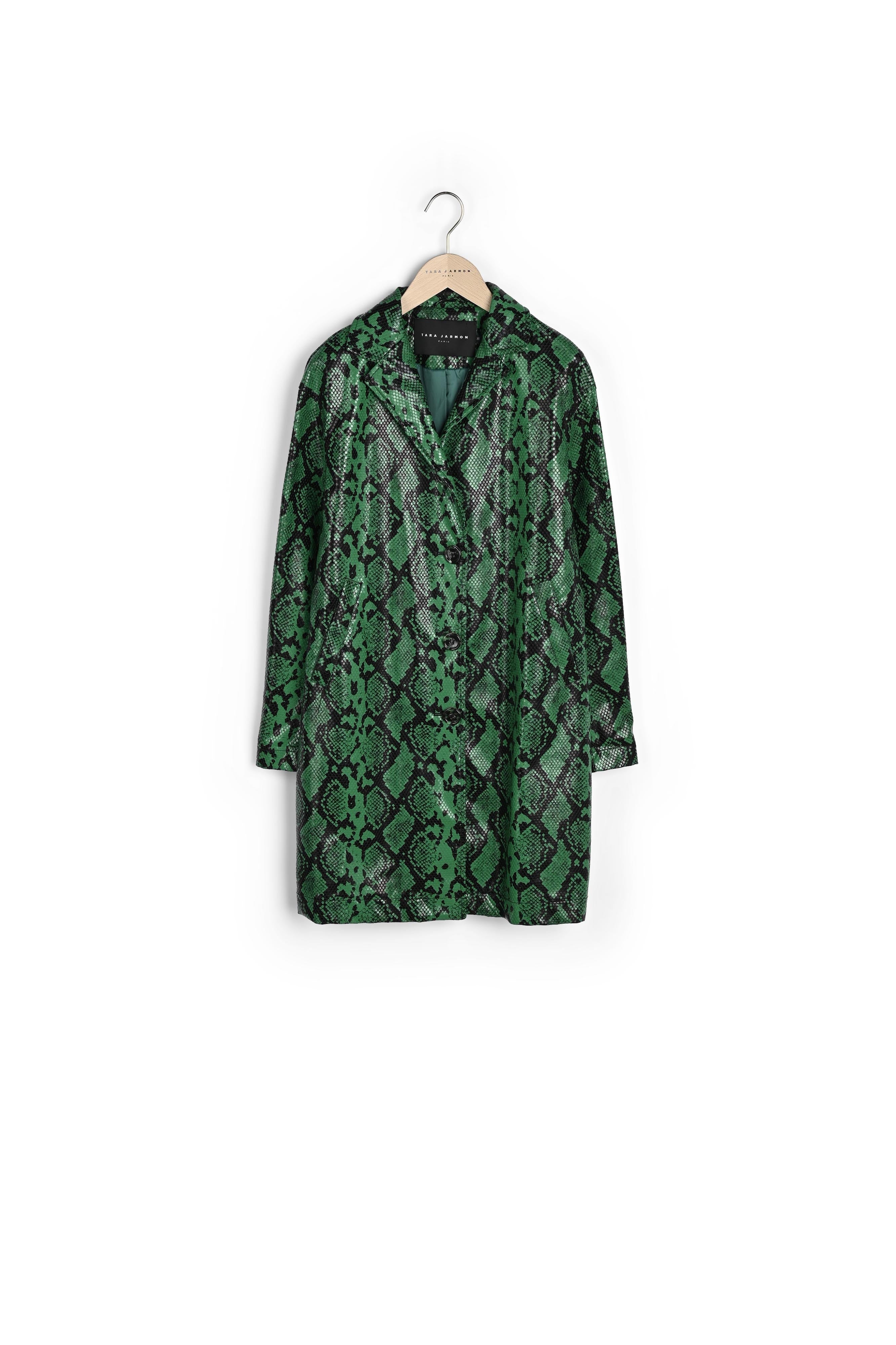 Manteau Manray vert motif python Faume - seconde main